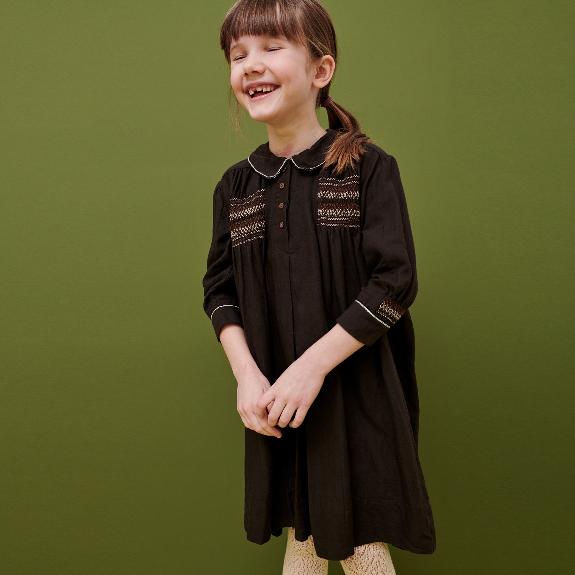 Girls Chocolate Cotton Dress