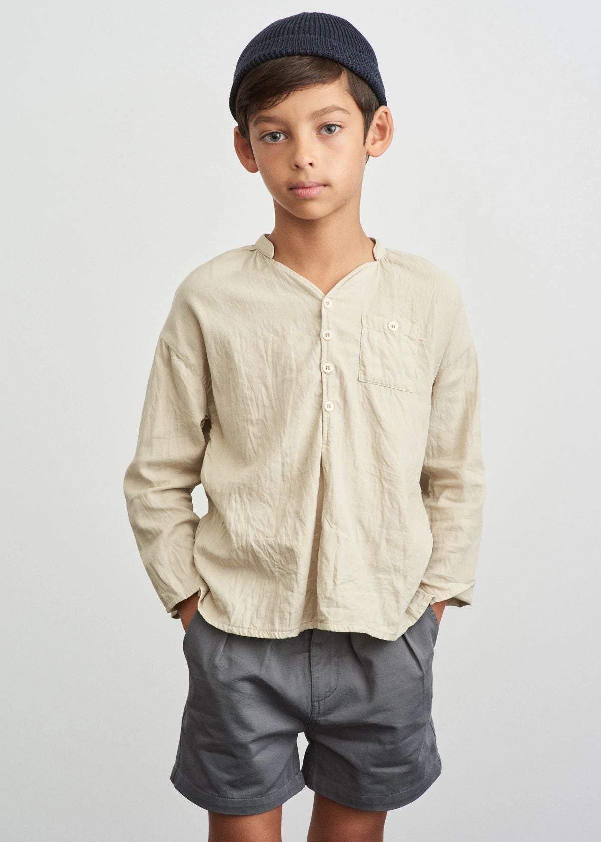 Boys & Girls Dark Grey Cotton Shorts