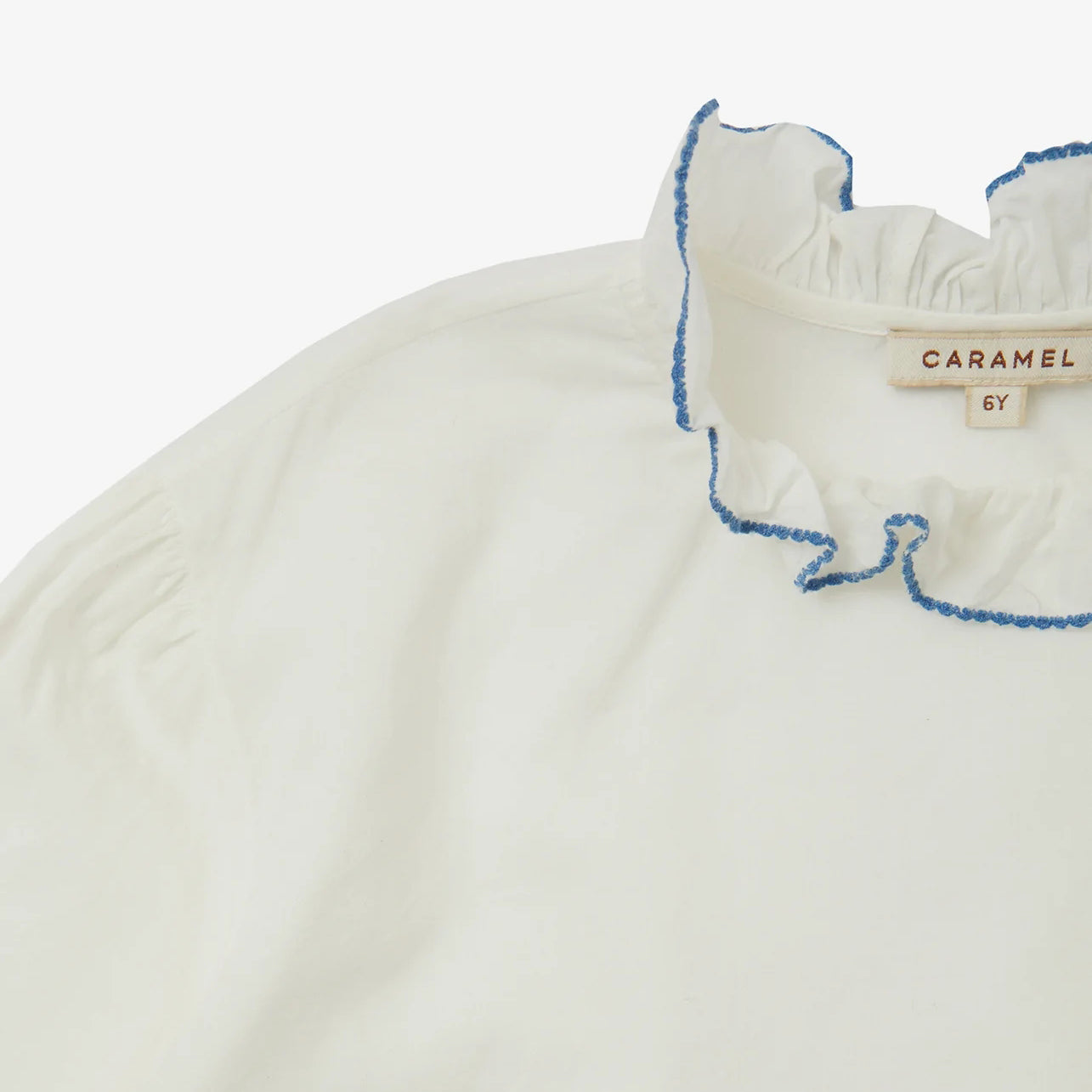Girls White Ruffled Cotton Top