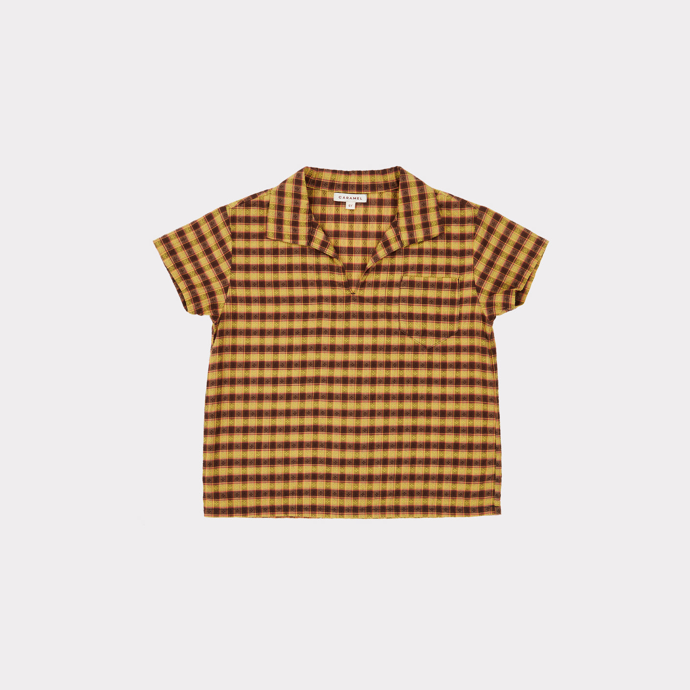 Boys & Girls Yellow Check Cotton Shirt