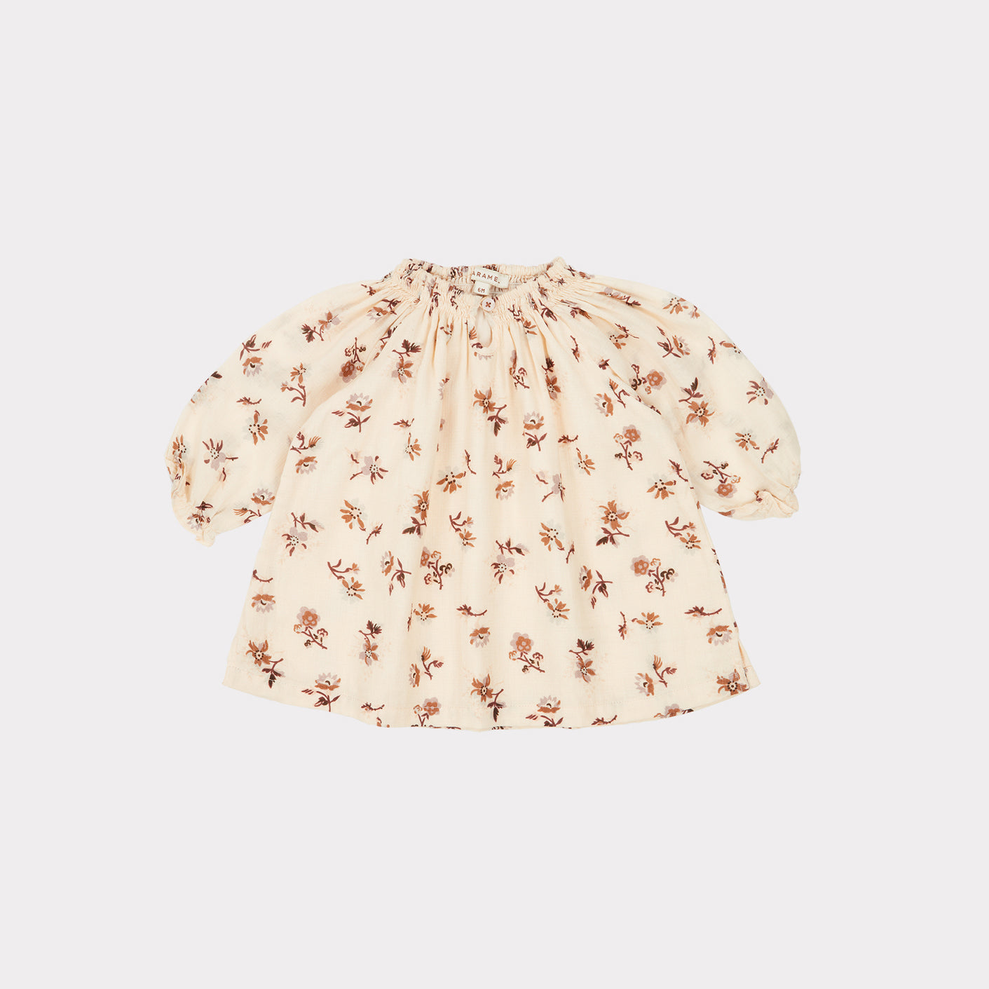 Baby Girls Beige Floral Cotton Dress