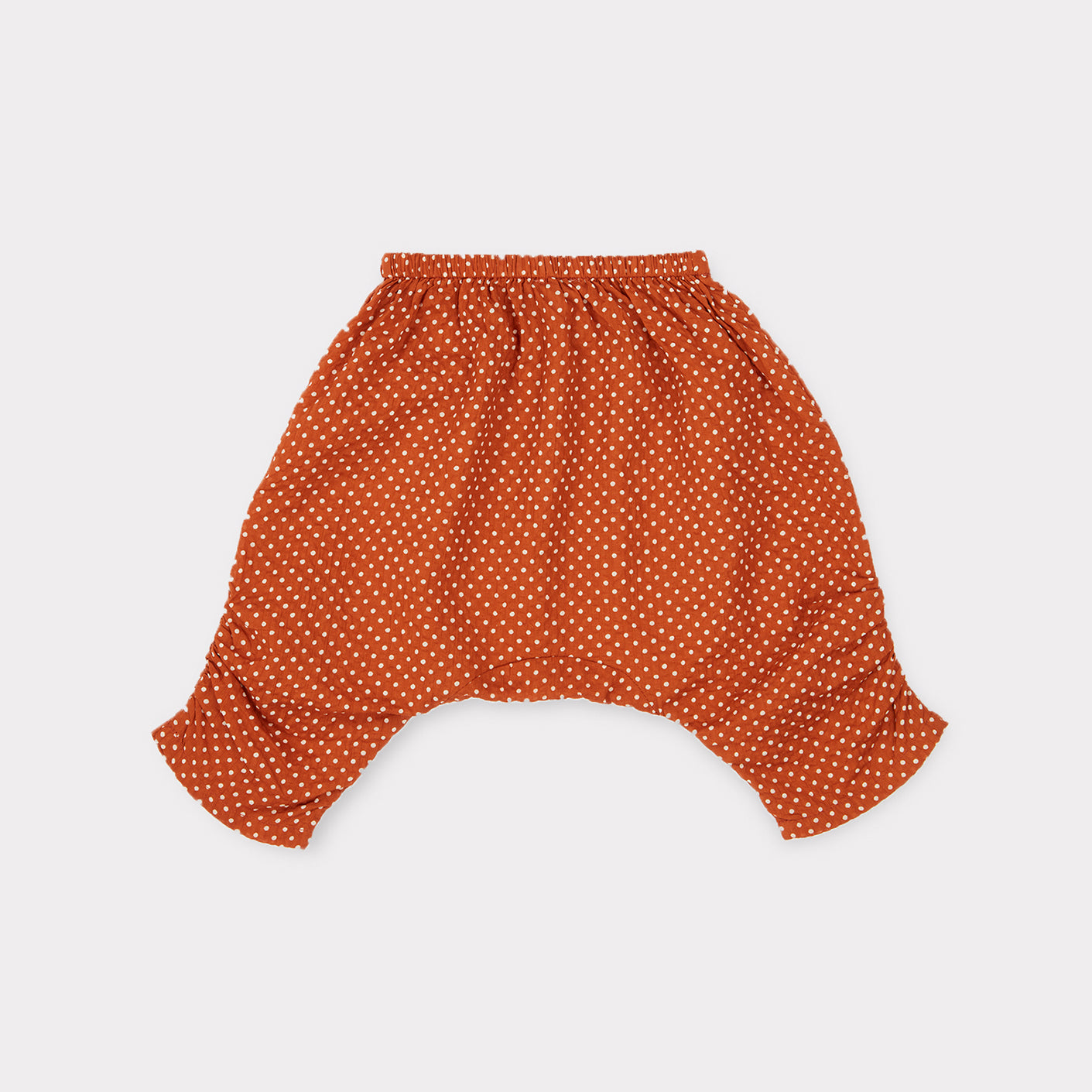 Baby Girls Rust Dots Cotton Trousers