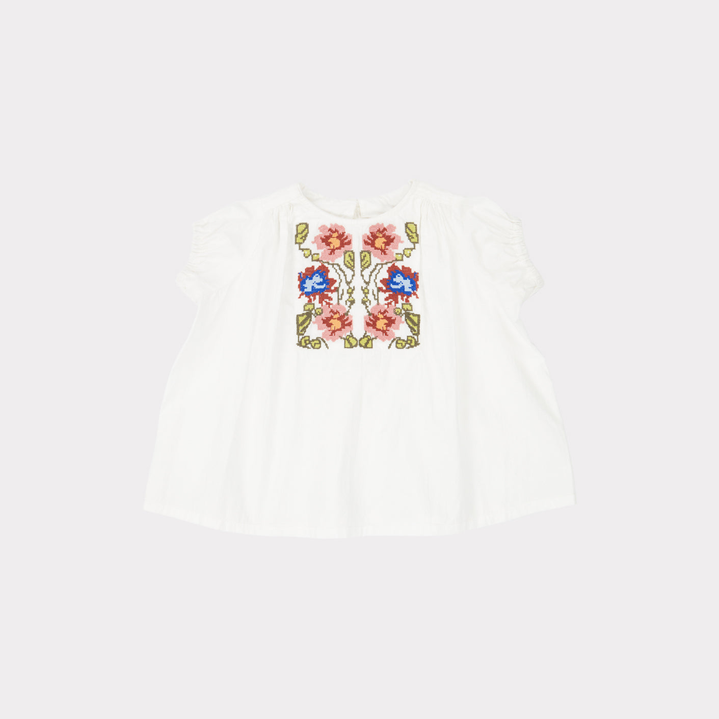 Baby Girls White Embroidered Cotton Dress