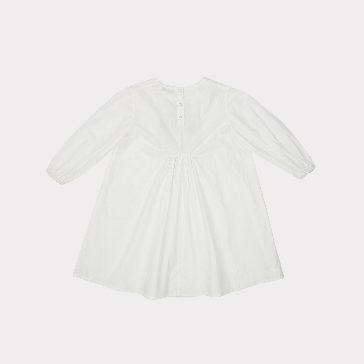 Girls White Embroidered Cotton Dress