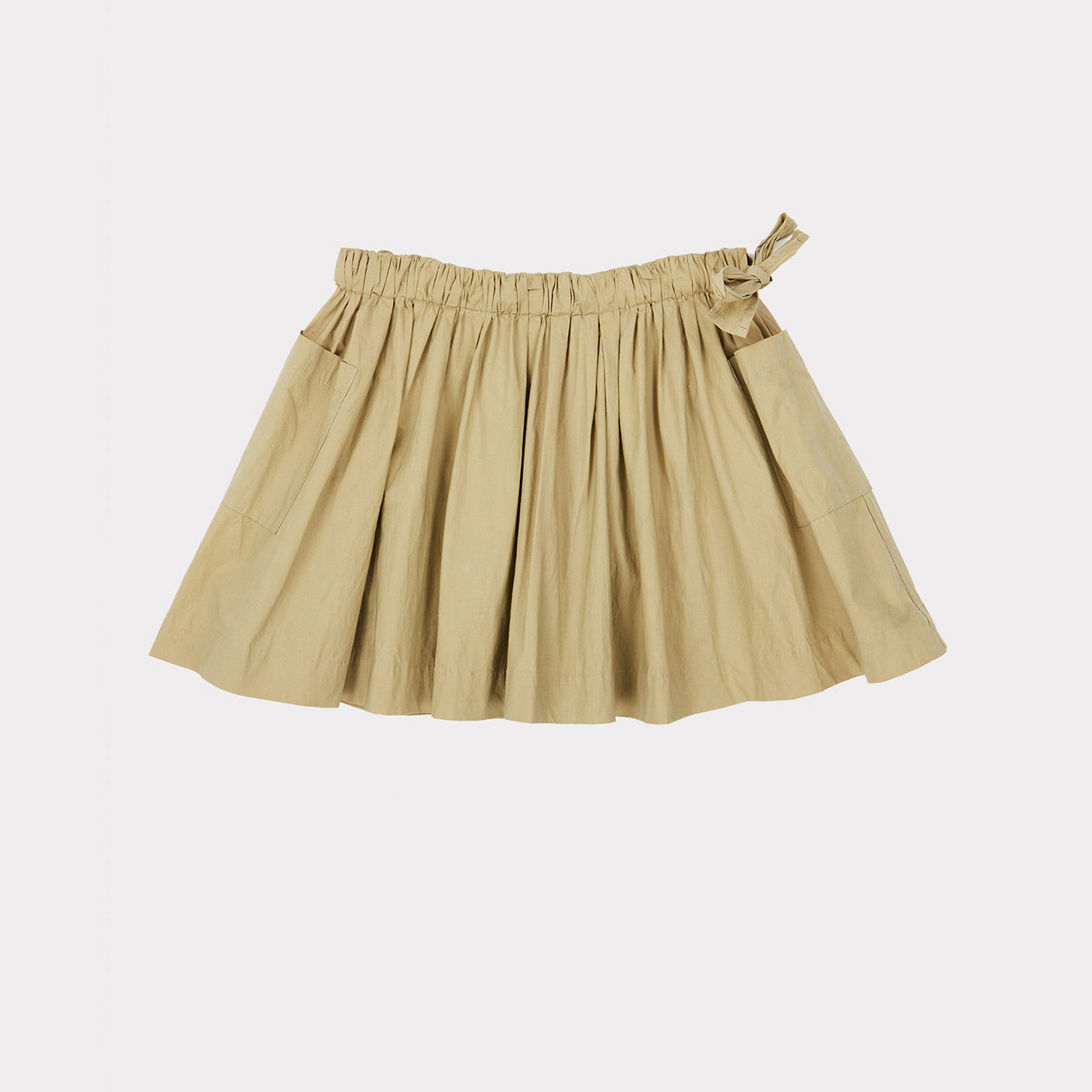 Girls Brown Taupe Cotton Skirt