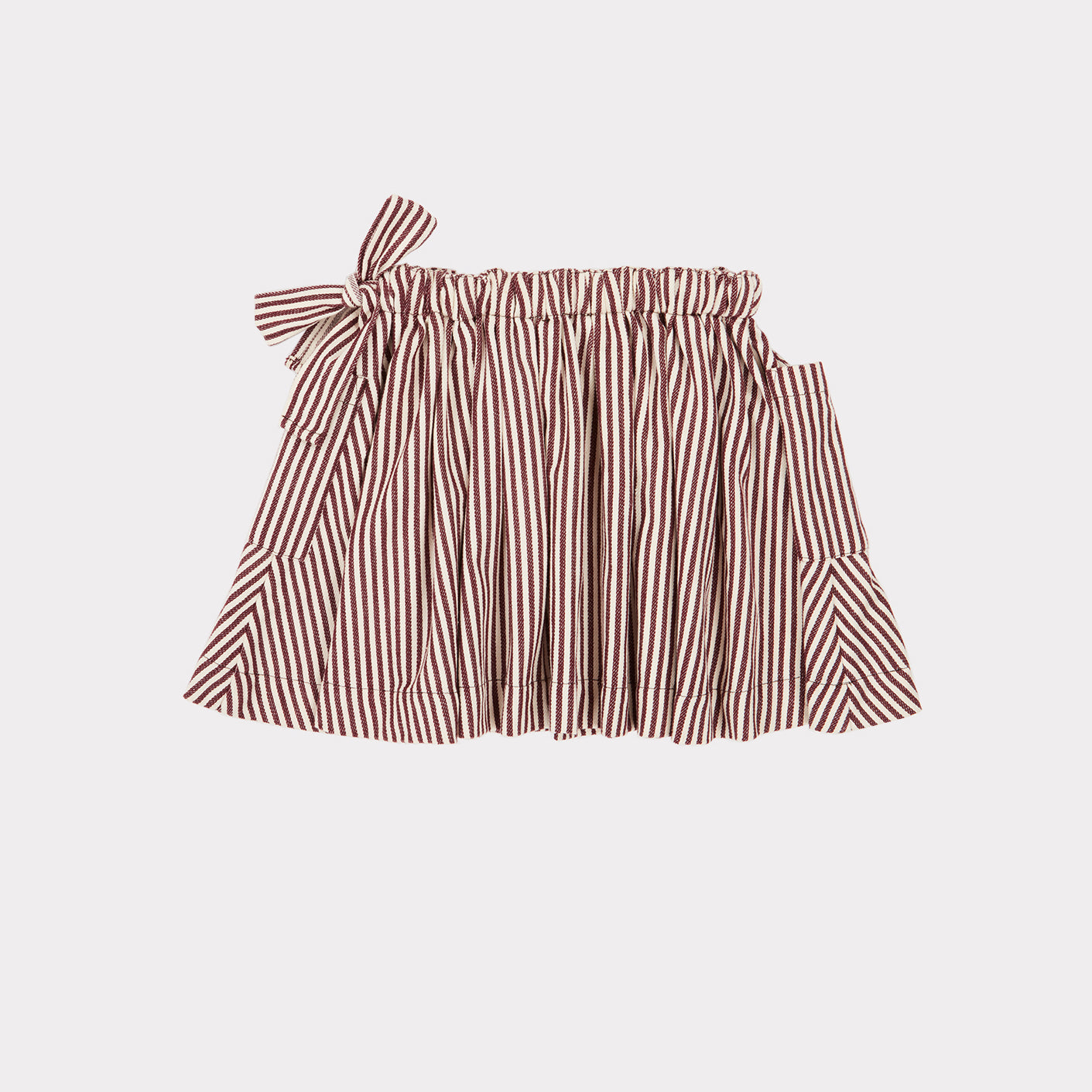 Girls Brown Stripe Cotton Skirt