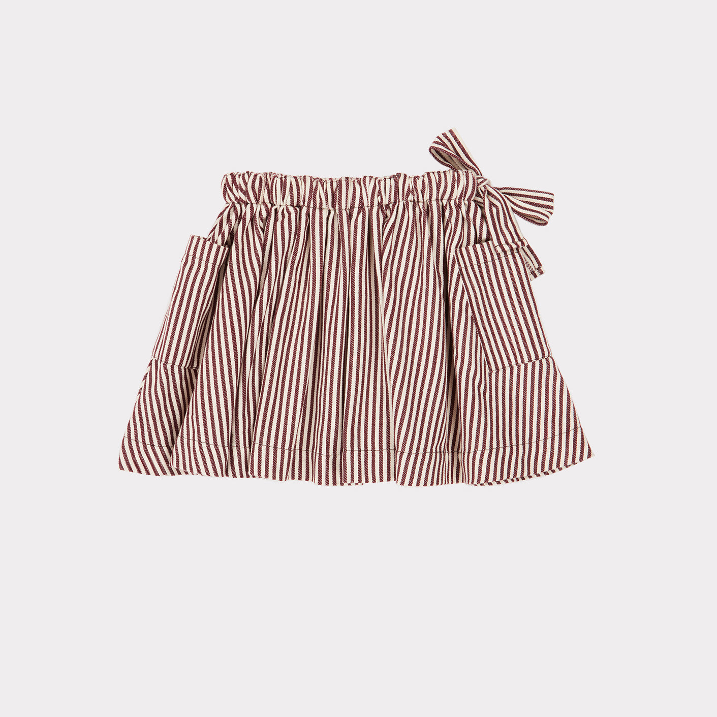 Girls Brown Stripe Cotton Skirt