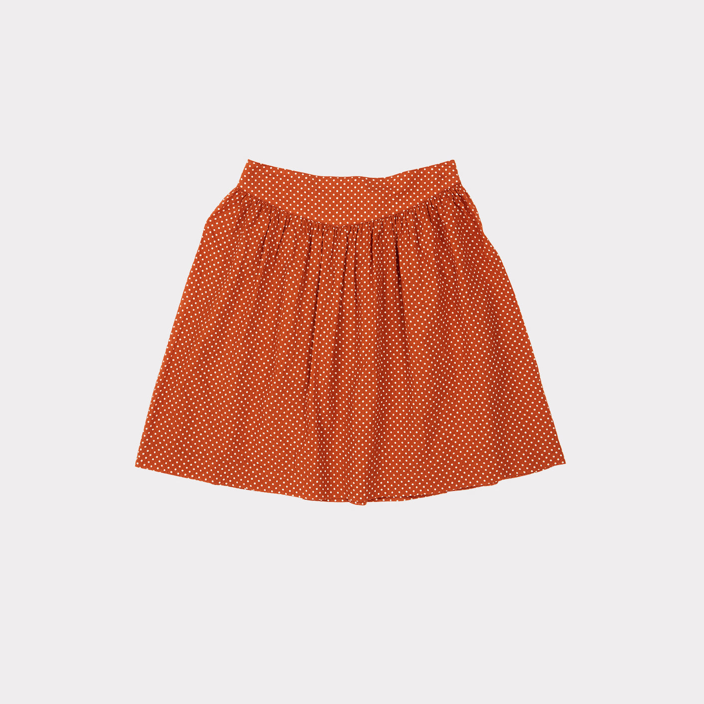 Girls Rust Dots Cotton Skirt