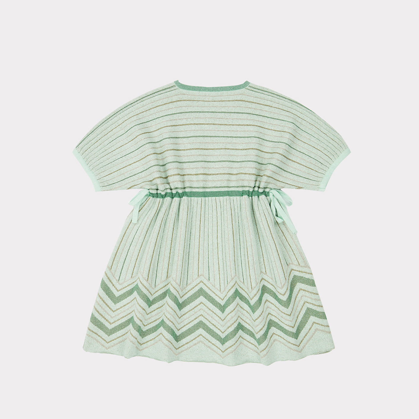 Girls Mint Stripe Knit Dress