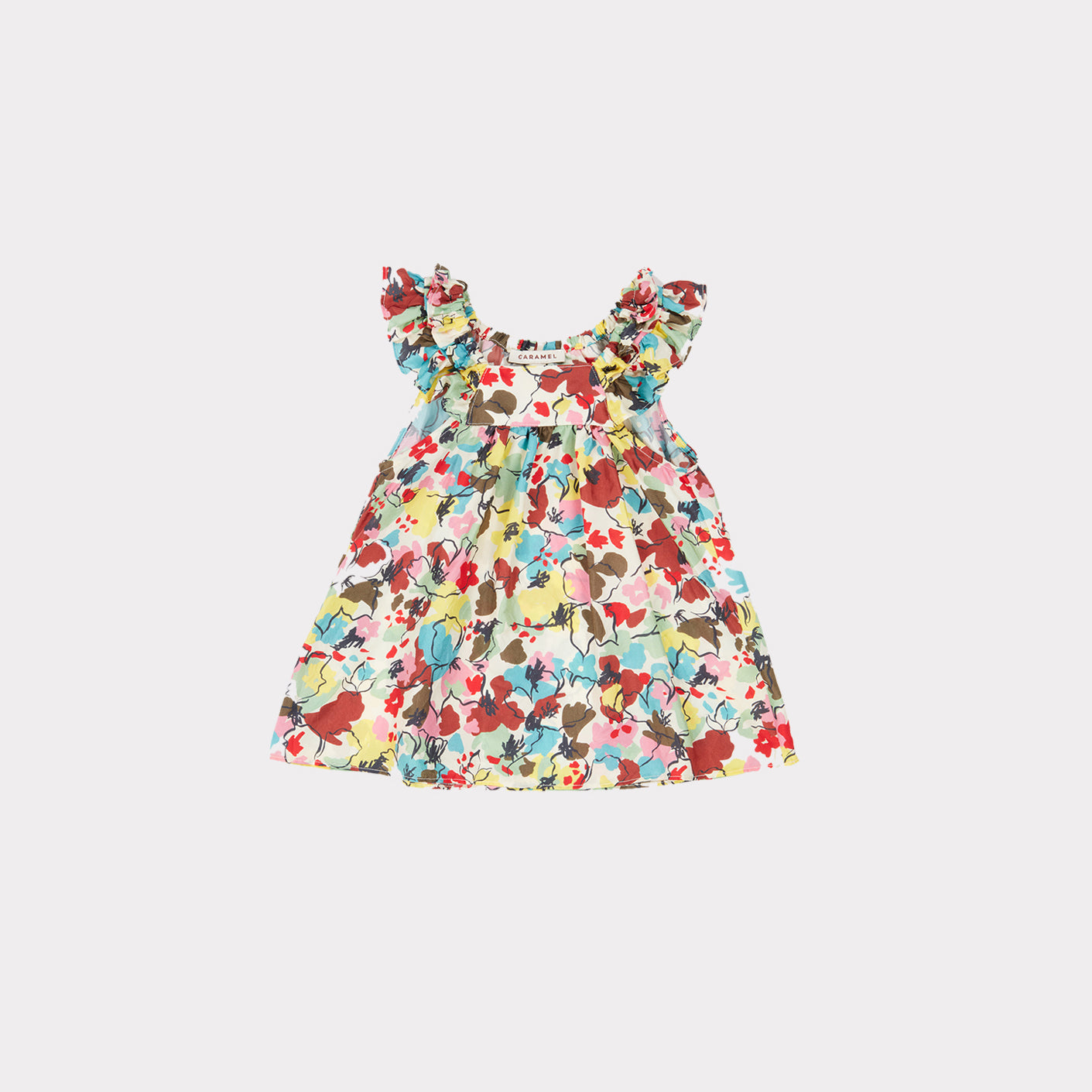 Baby Girls Painted Flower Silk Dress