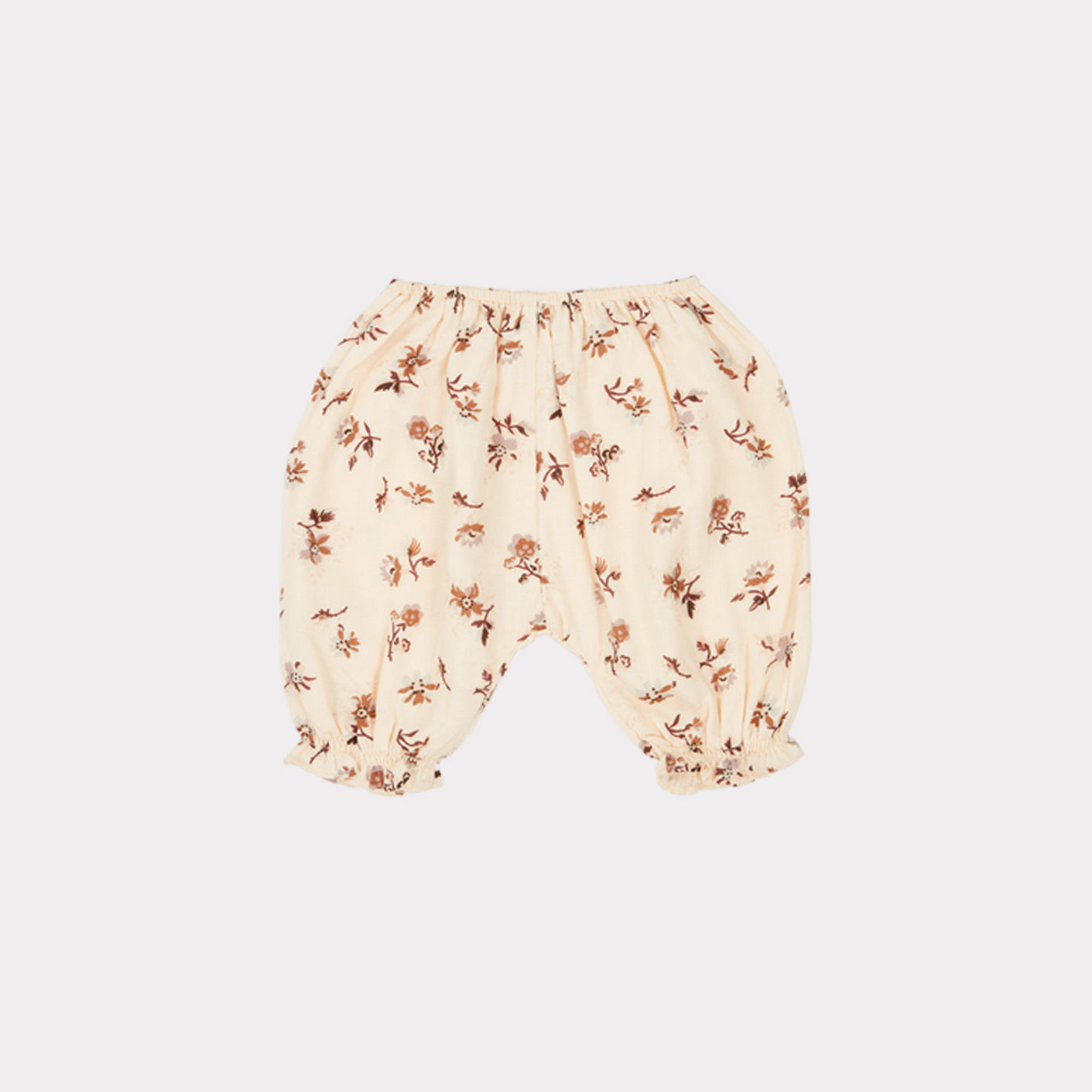 Baby Girls Beige Floral Cotton Set