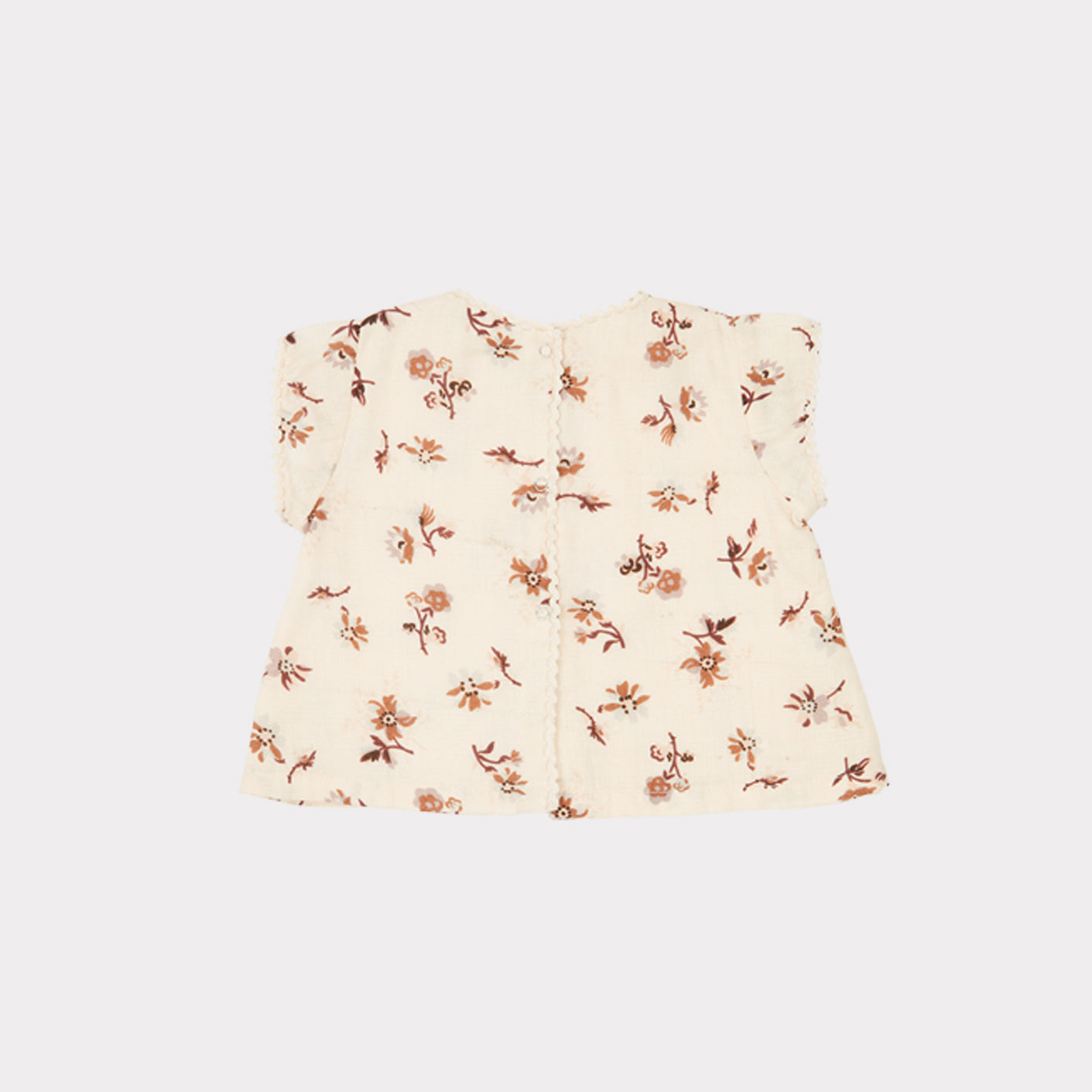 Baby Girls Beige Floral Cotton Set