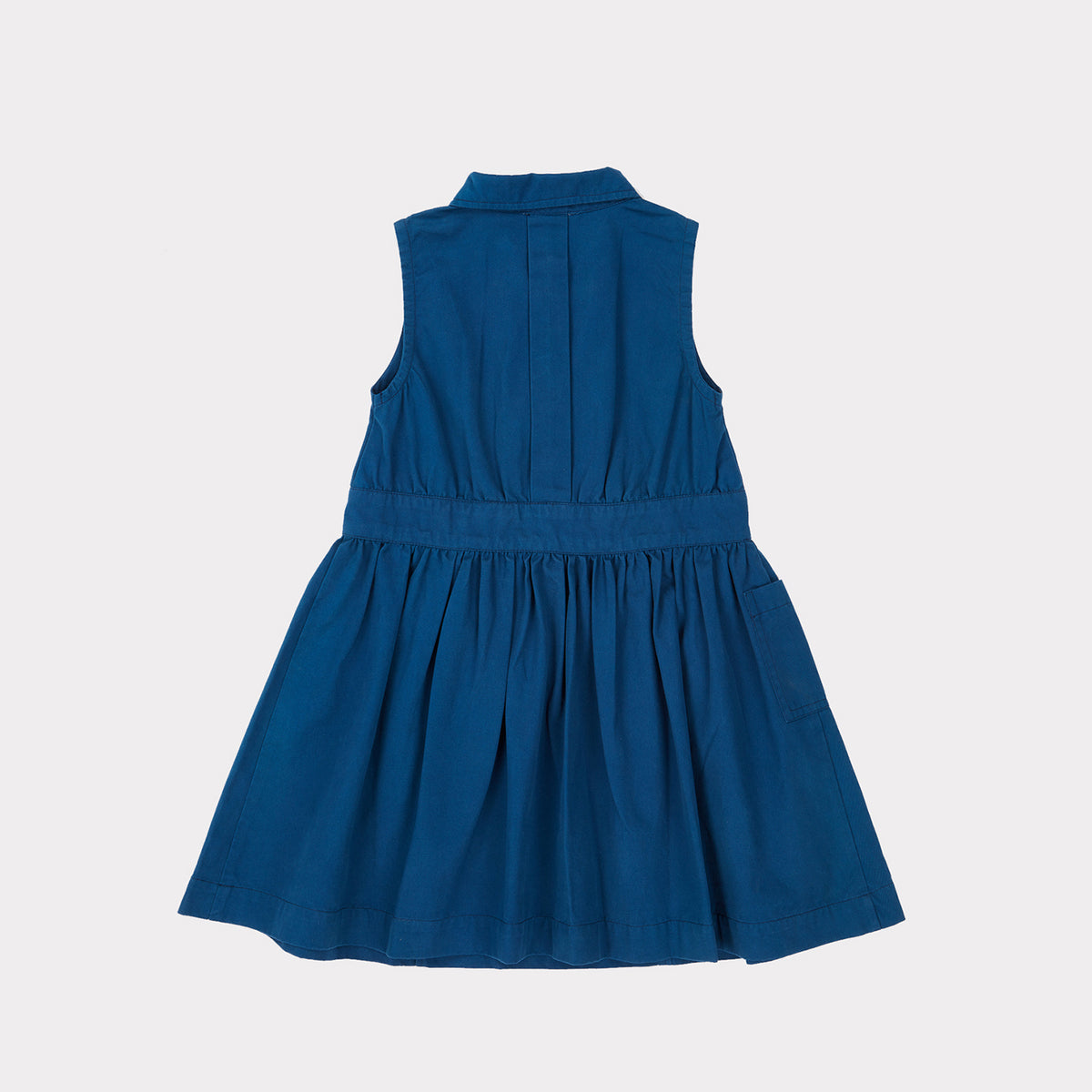 Robe bleue en coton pour fille