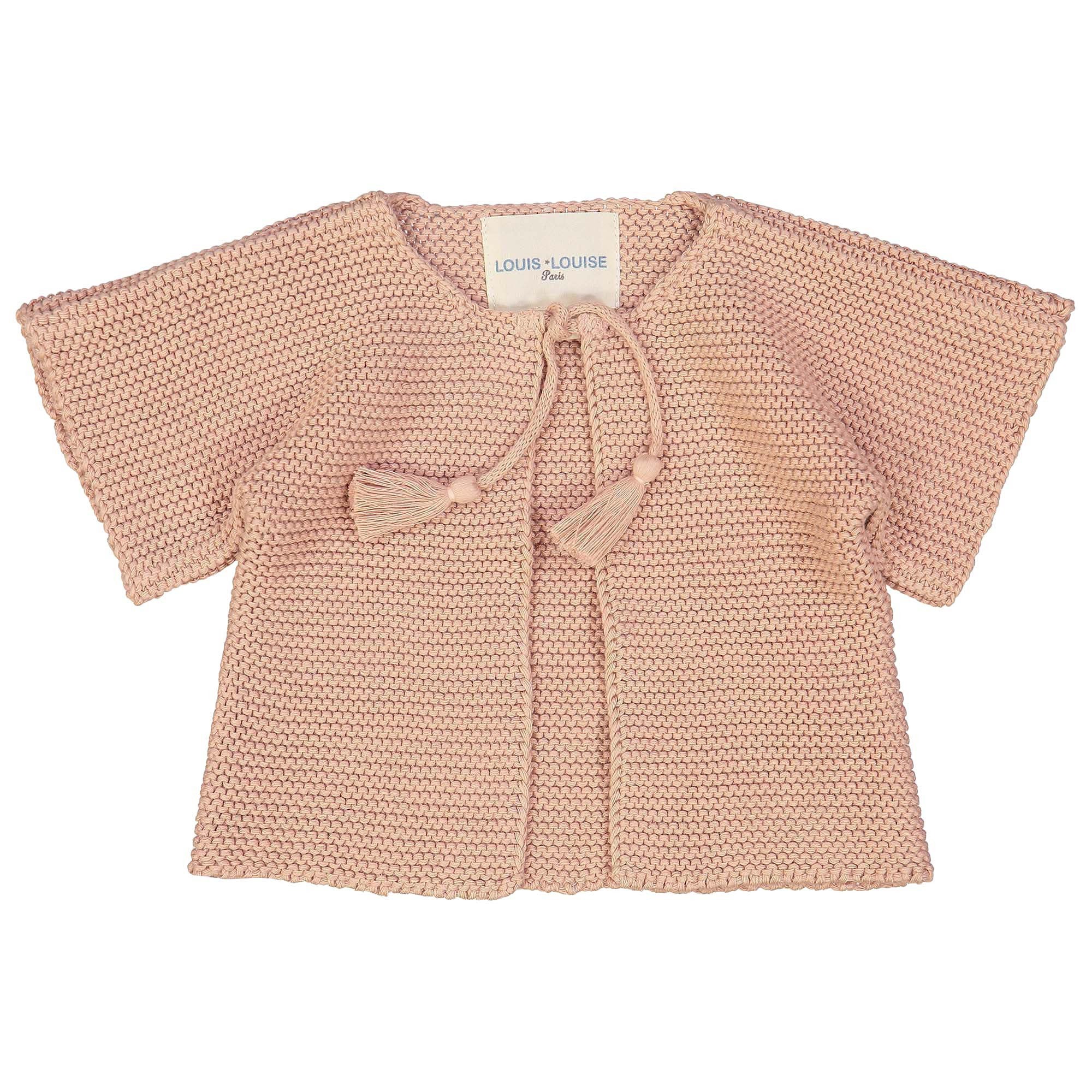 Baby Girls Pink Cotton Knitted Cardigan