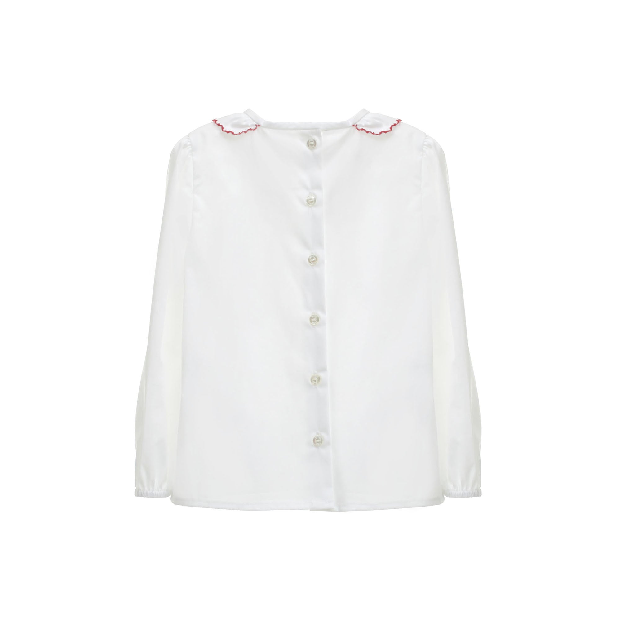 Baby Girls White Blouse With Lotus Leaf Collar - CÉMAROSE | Children's Fashion Store - 2