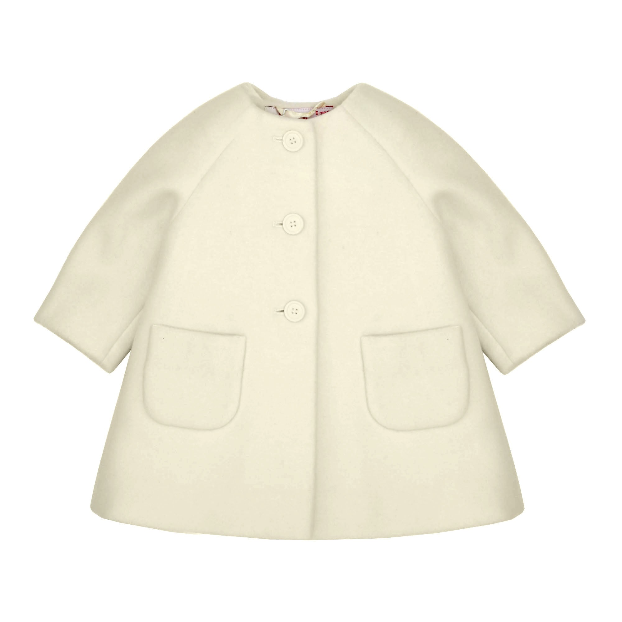 Baby Girls Milk White Patch Pocket Woven Coat - CÉMAROSE | Children's Fashion Store - 1