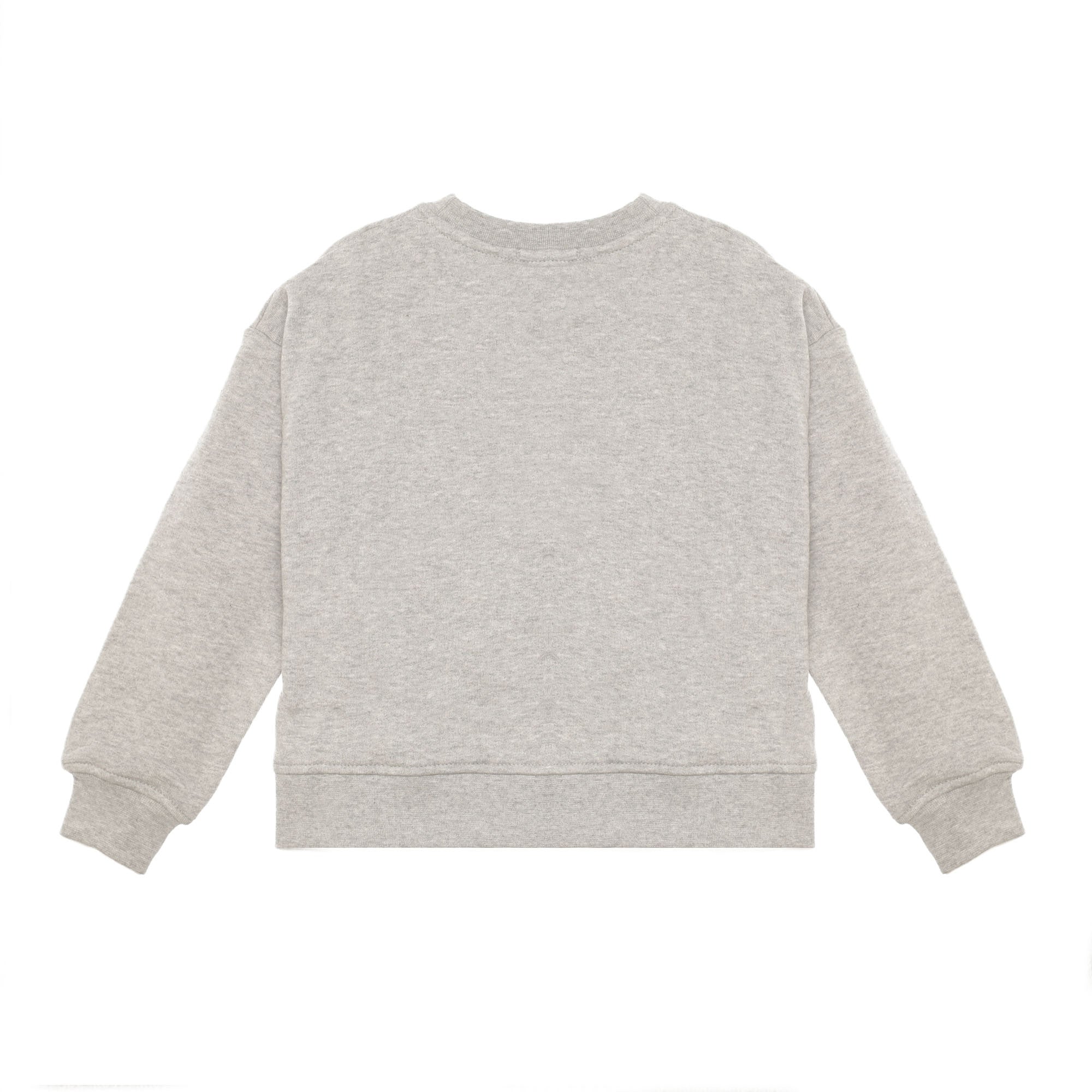 Girls Melange Grey Embroidered Brand Cotton Sweatshirt - CÉMAROSE | Children's Fashion Store - 2