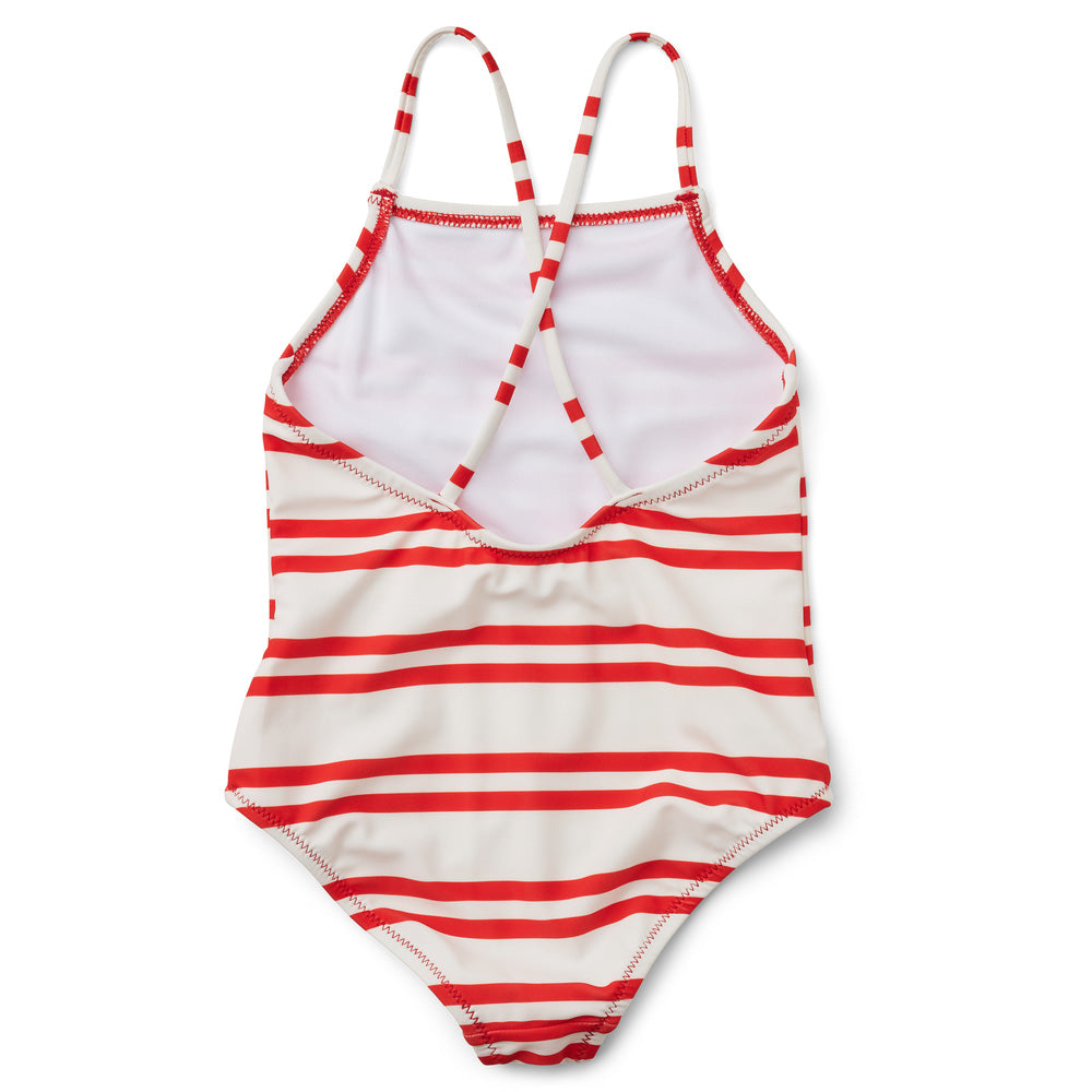 Girls Pink Stripes Swimsuit