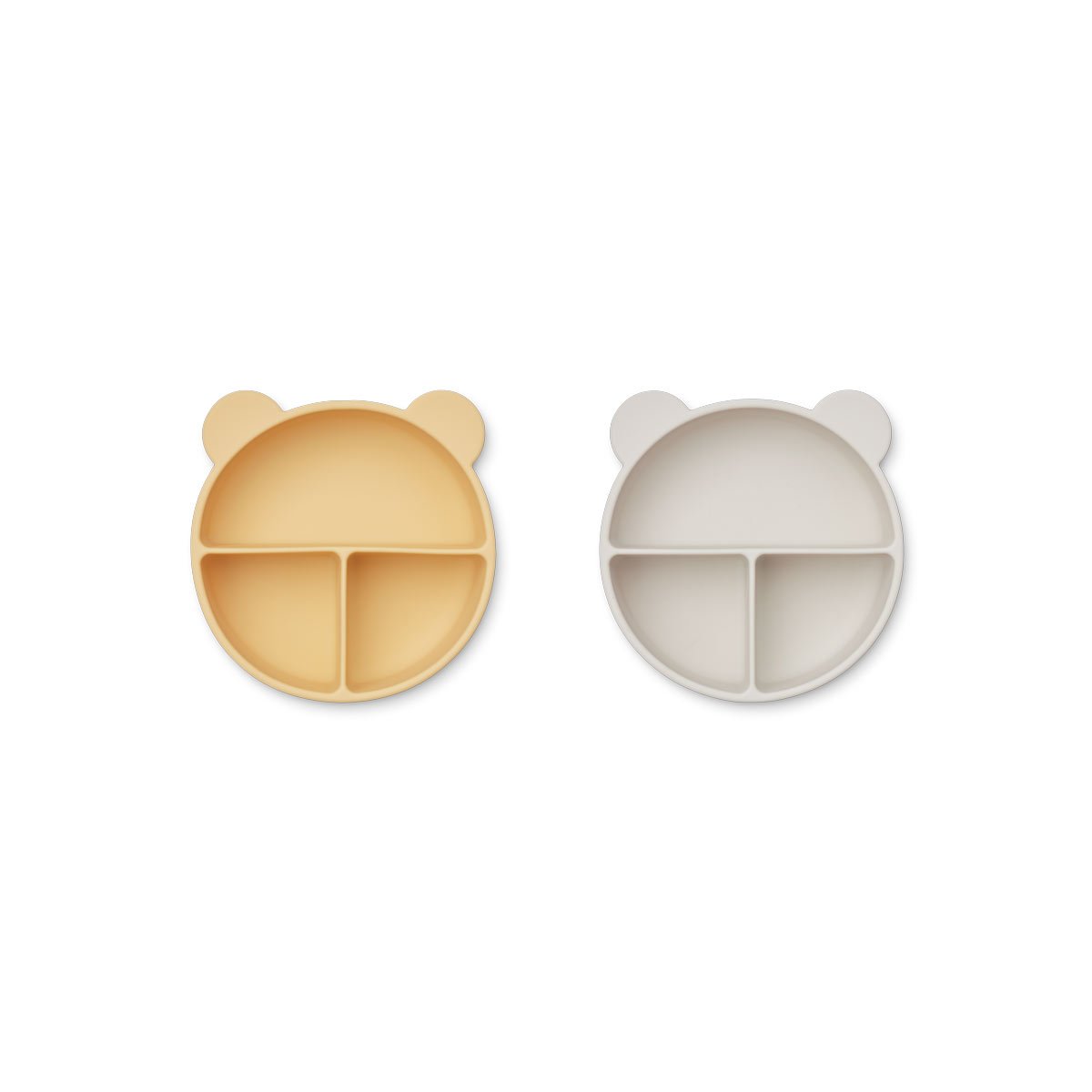 Boys & Girls Yellow Bear Silicone Plates(2 Pack)