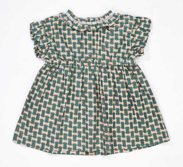 Baby Girls Emerald Geo Print Cotton Dress