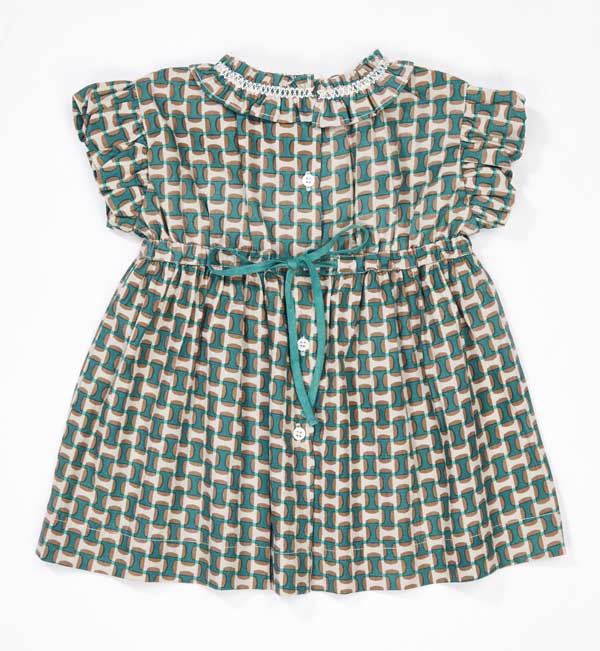 Baby Girls Emerald Geo Print Cotton Dress