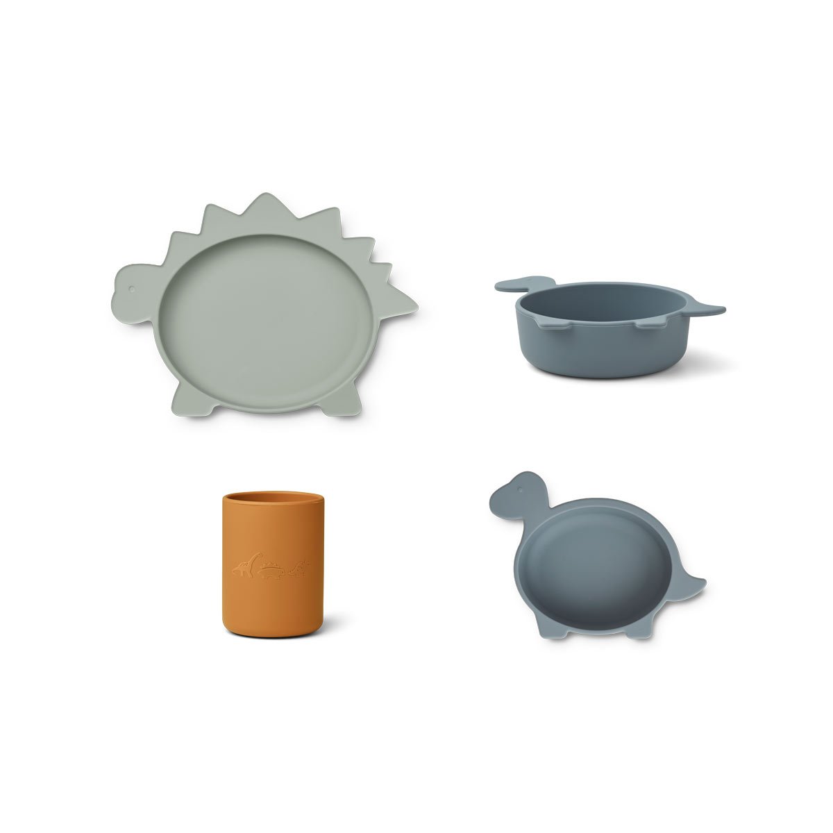 Boys & Girls Blue Dino Silicone Tableware (3 Pack)