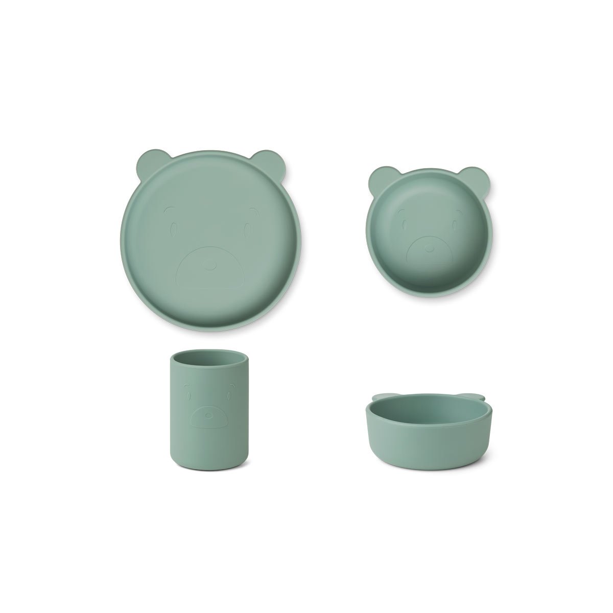 Boys & Girls Green Bear Silicone Tableware(3 Pack)