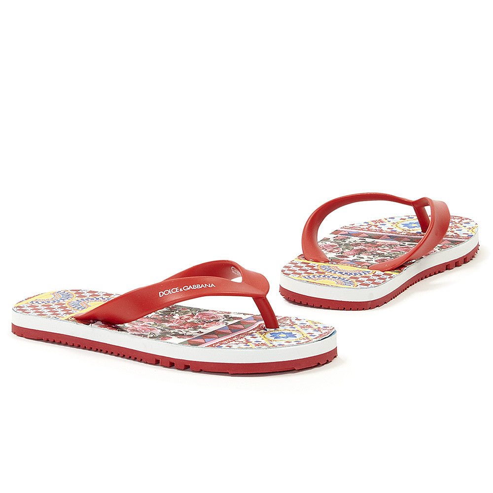Girls Red Flip-Flops - CÉMAROSE | Children's Fashion Store