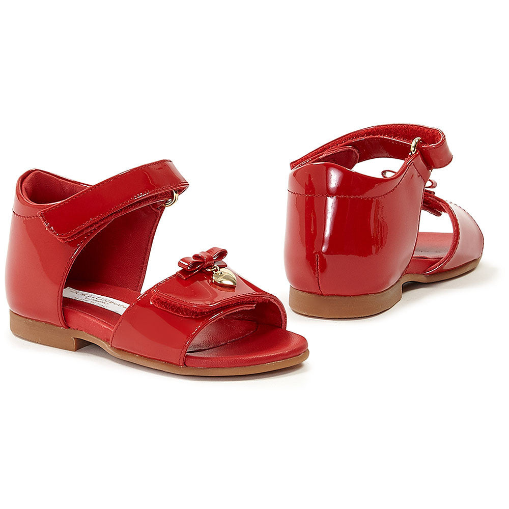 Baby Girls Red Velcro Buckle Leather Sandal - CÉMAROSE | Children's Fashion Store