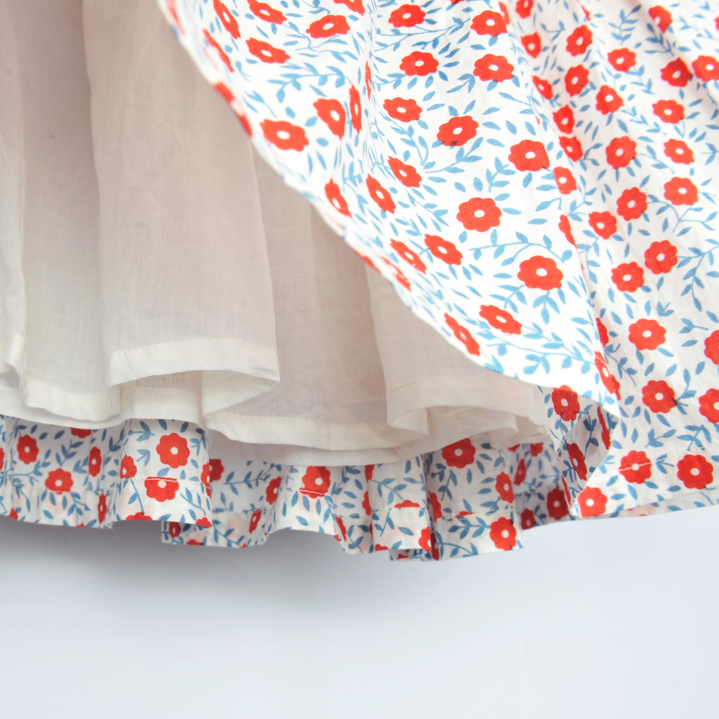 Girls Flower Printed Cotton Skirt