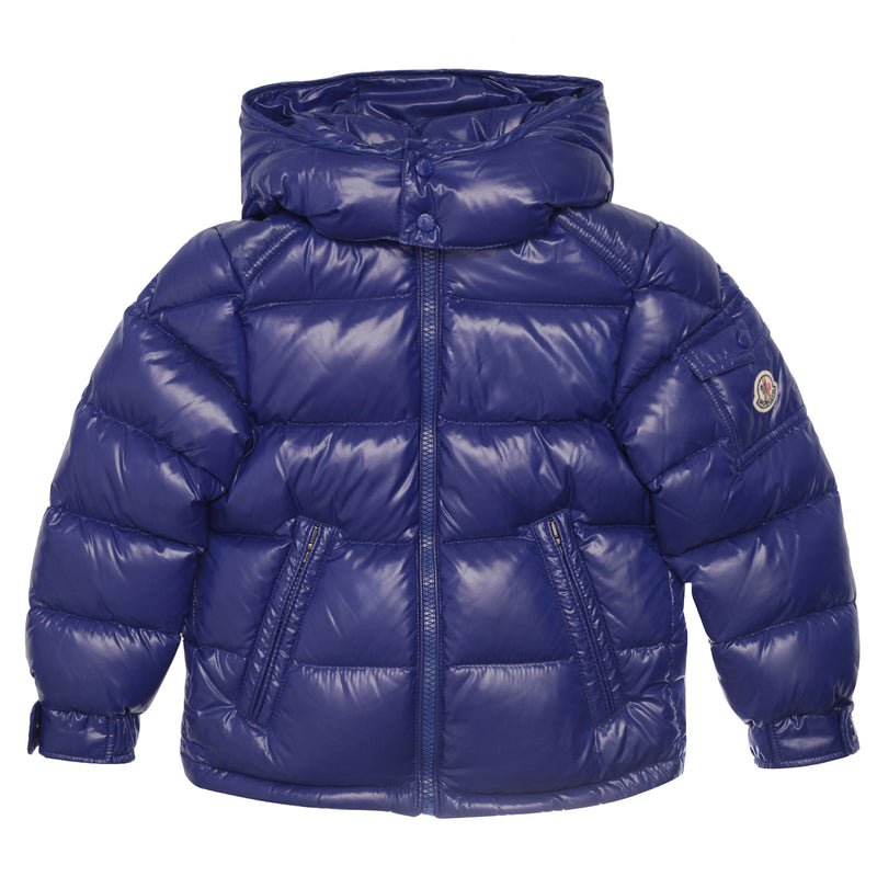 Boys & Girls Blue Hooded Padded Down 'Maya' Jacket - CÉMAROSE | Children's Fashion Store - 1