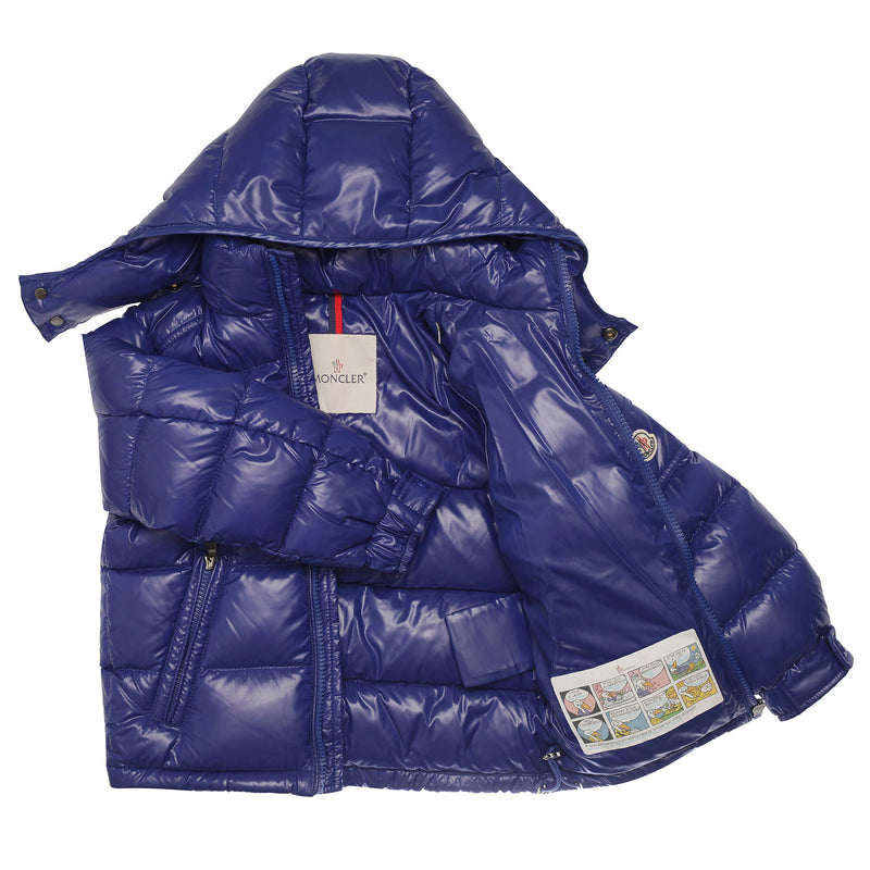 Boys & Girls Blue Hooded Padded Down 'Maya' Jacket - CÉMAROSE | Children's Fashion Store - 3