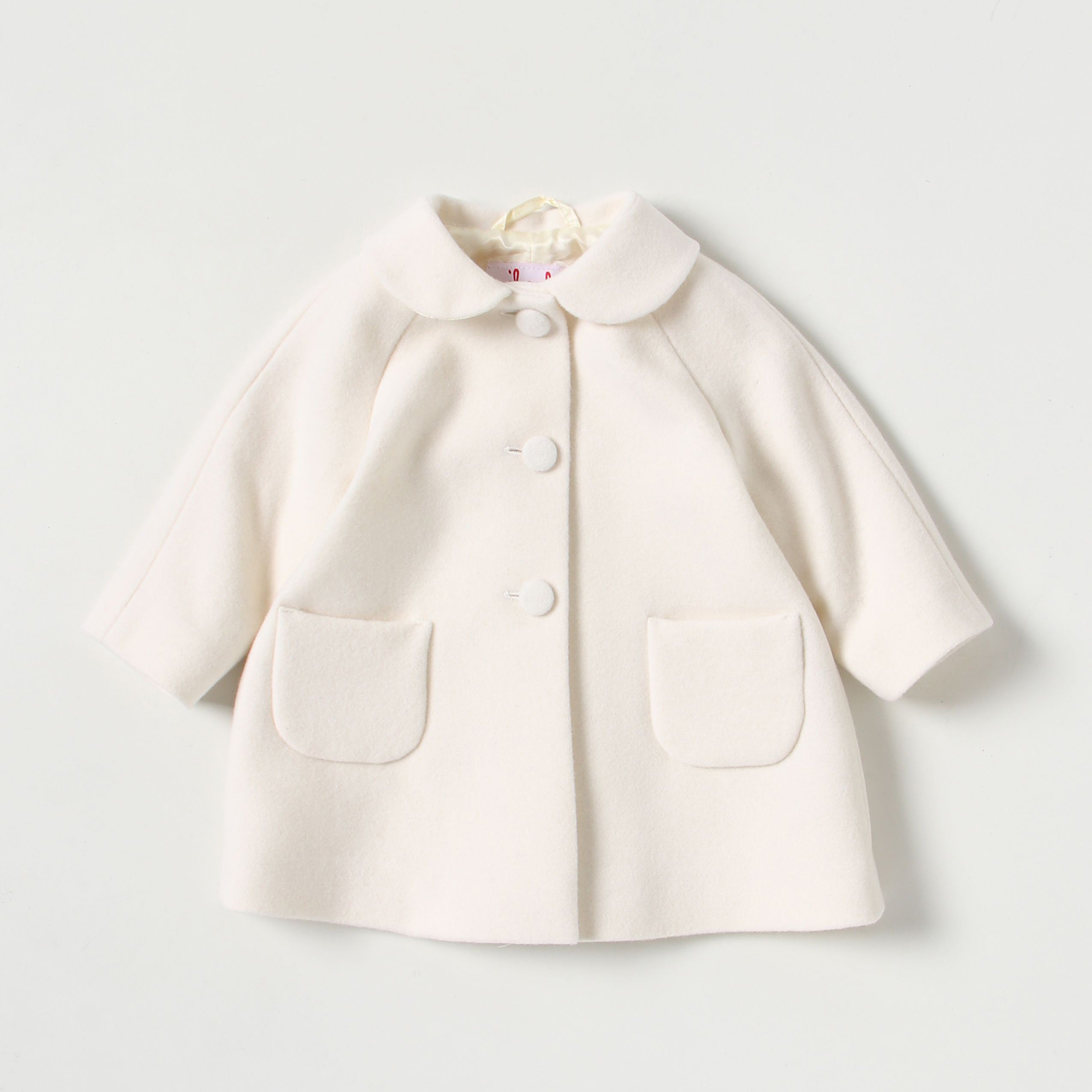 Baby Girls White Wool Coat