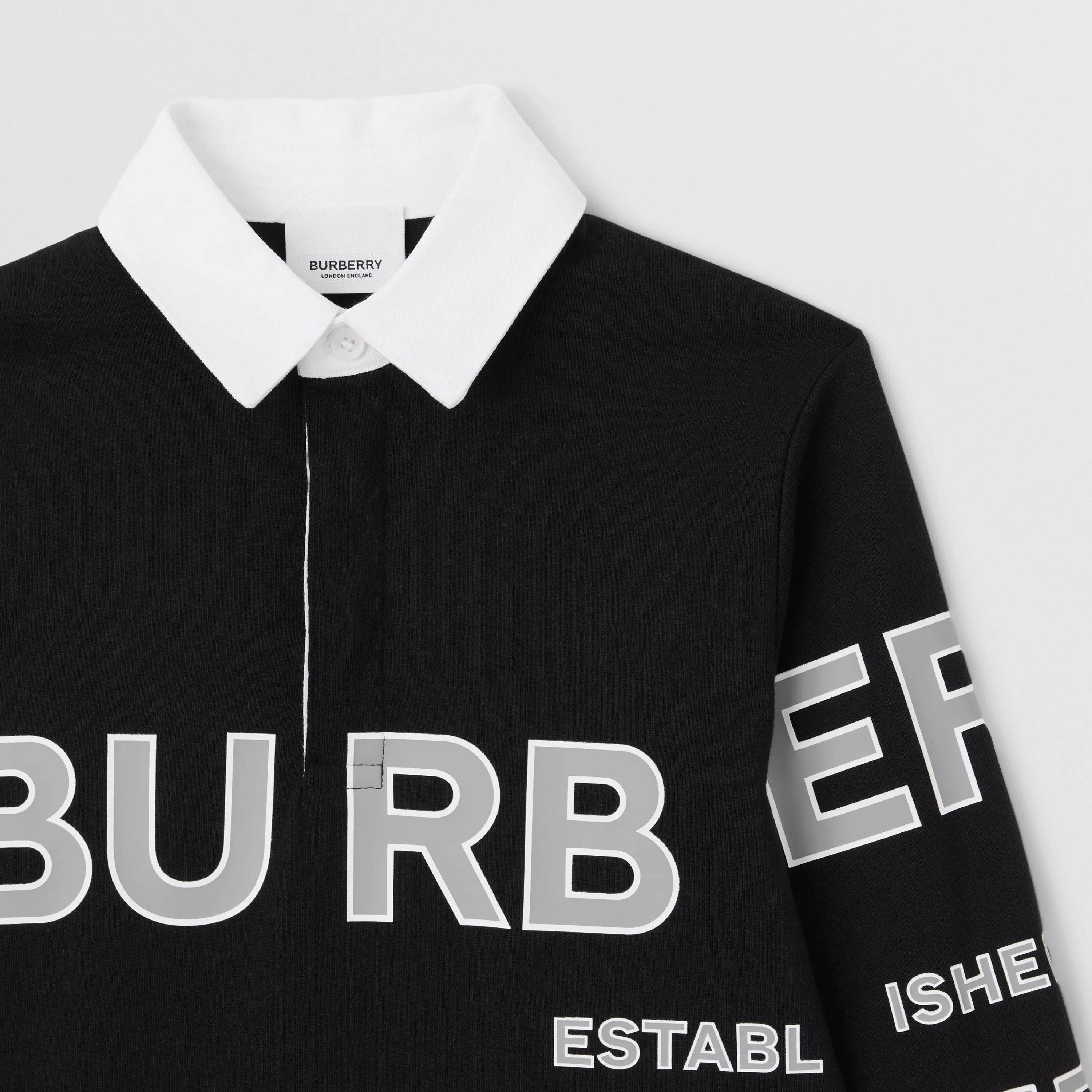 Boys Black Logo Cotton Polo Shirt