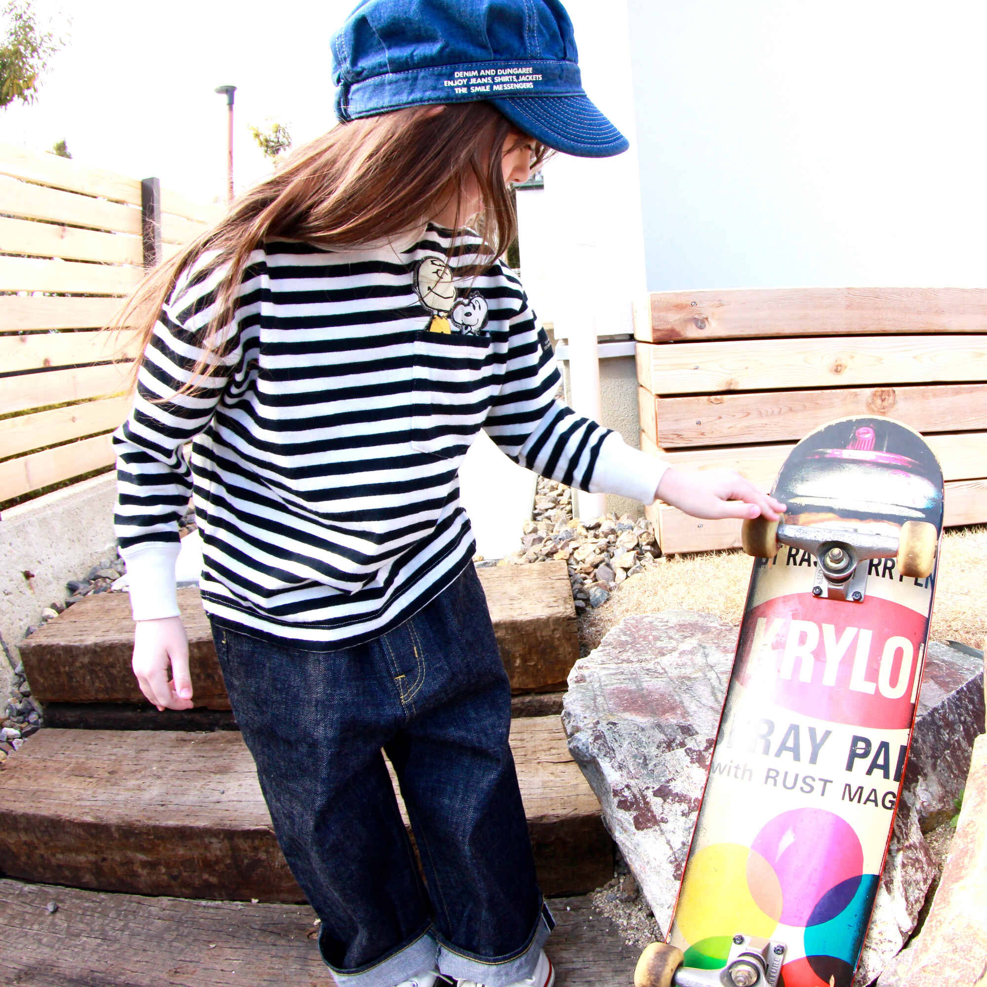 Boys & Girls Black Stripes Cotton T-Shirt