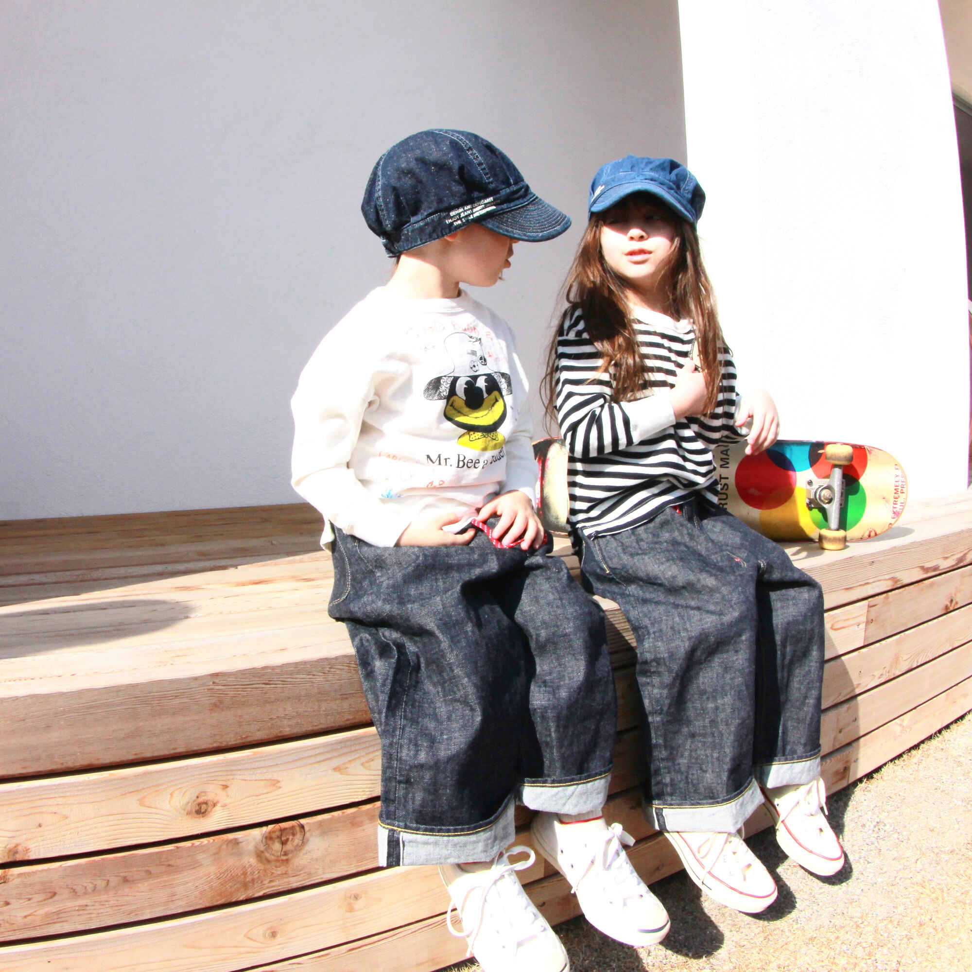 Boys & Girls Black Stripes Cotton T-Shirt