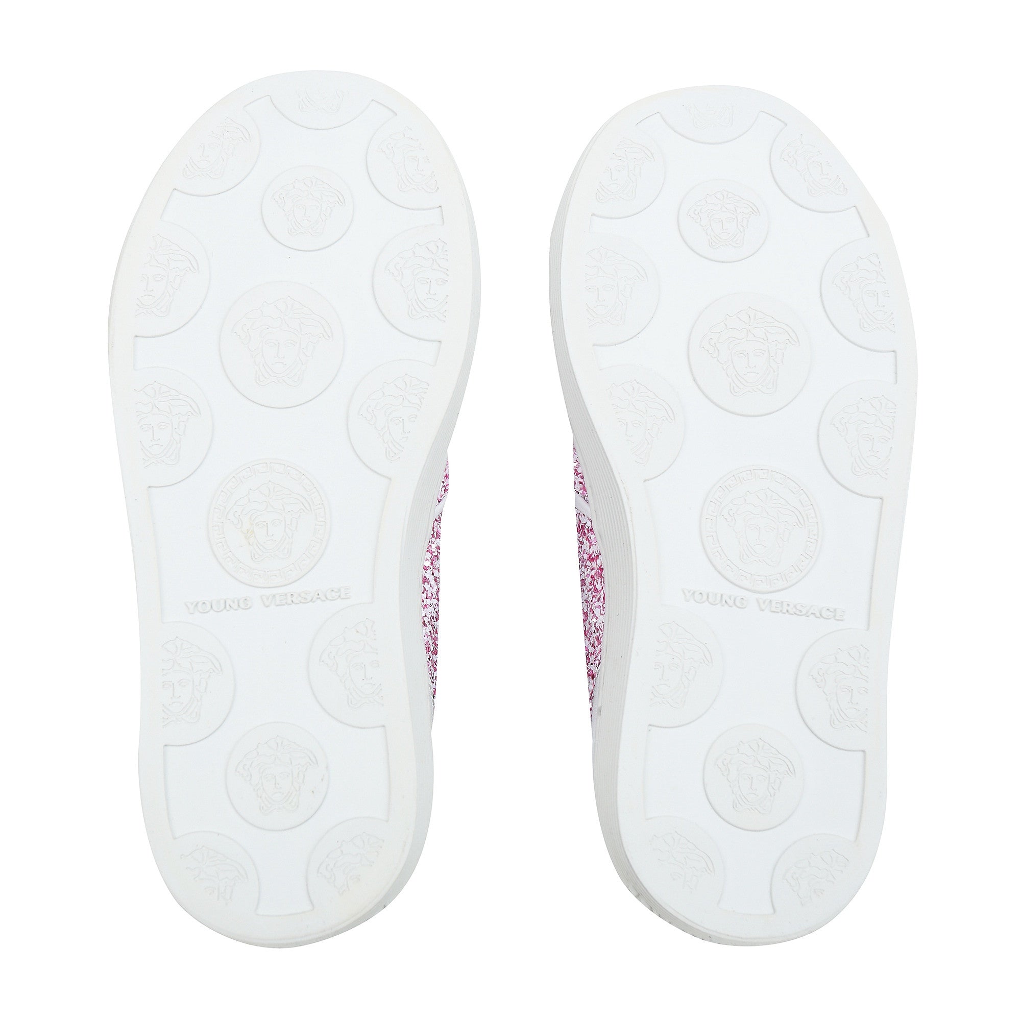 Girls White&Pink Surface Metal Logo Shoes
