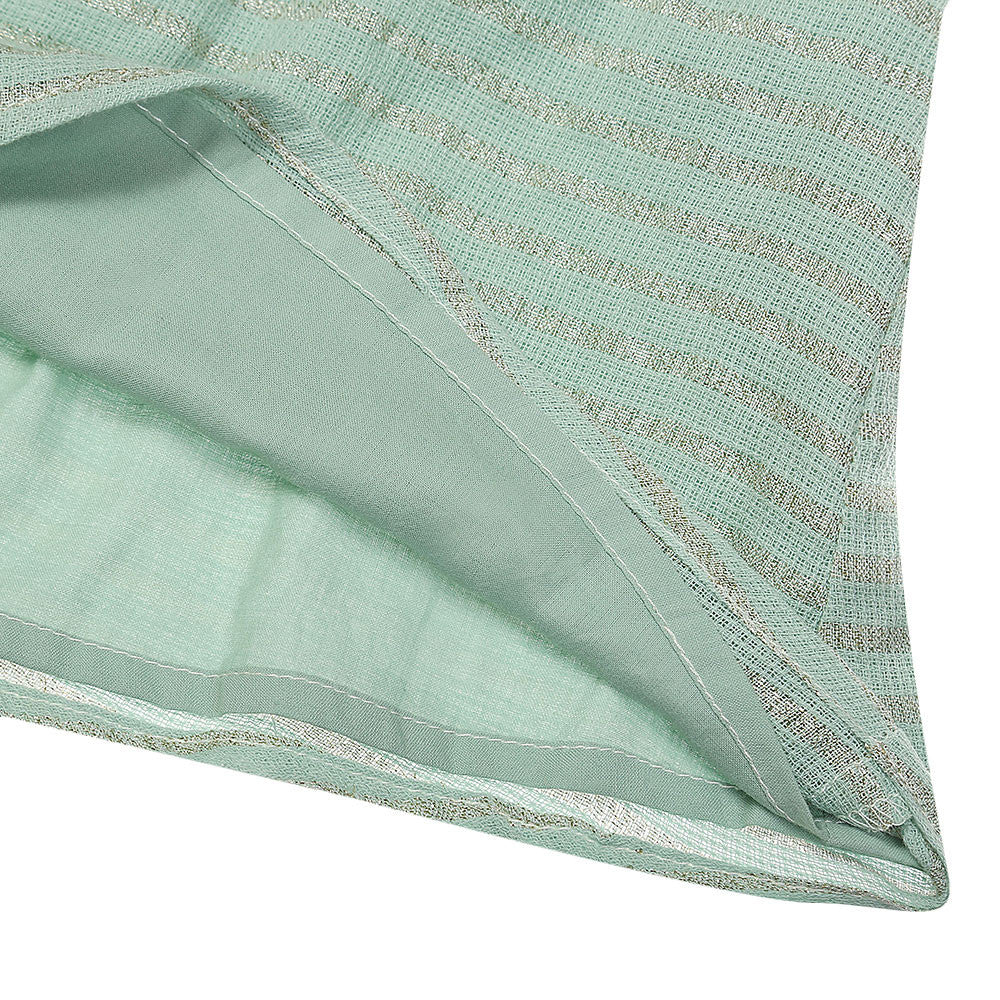 Girls Light Green "Alba" Striped Dress