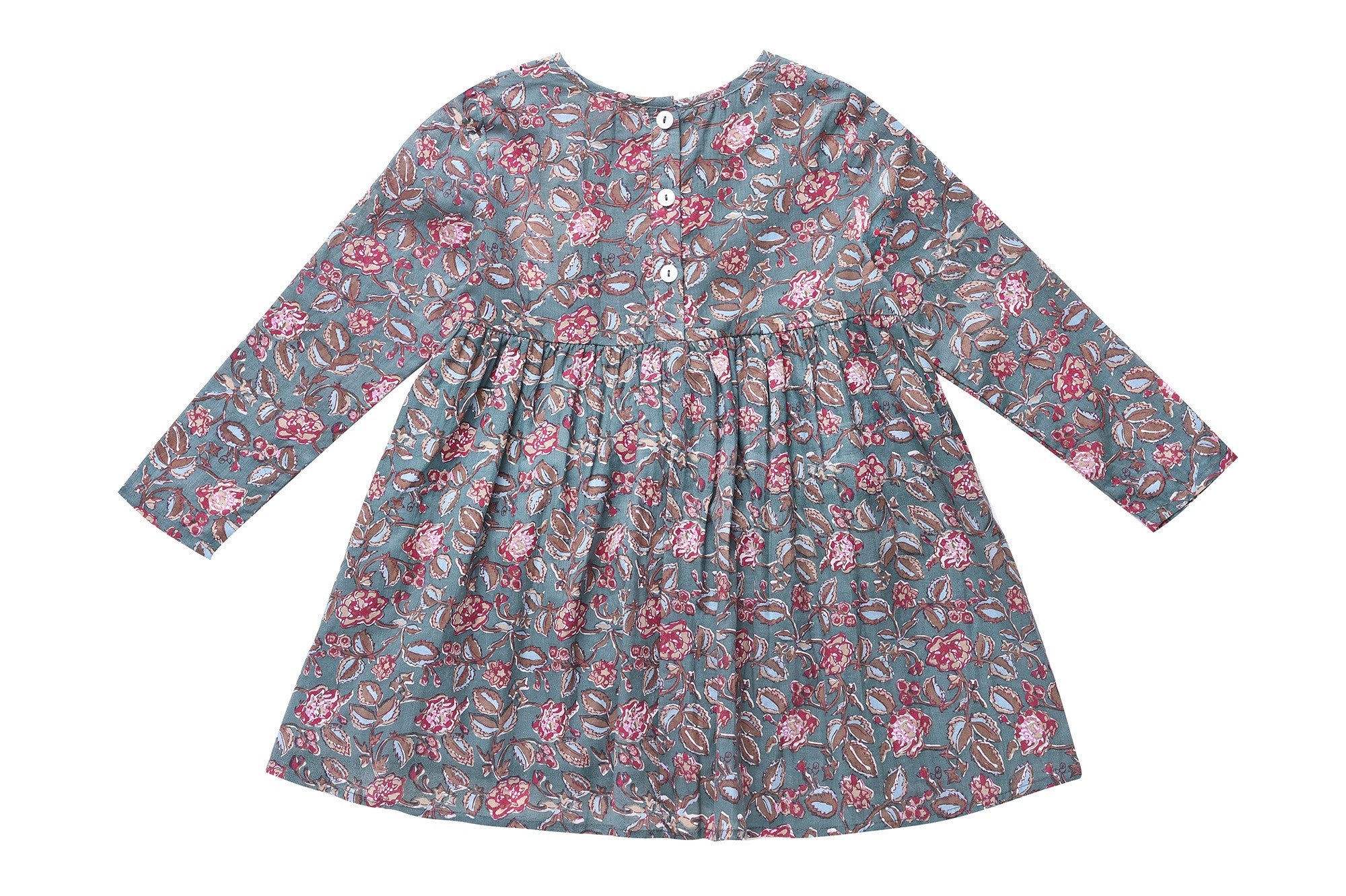 Girls Green Flower Printed Trims Cotton 'Roshy' Dress - CÉMAROSE | Children's Fashion Store - 4