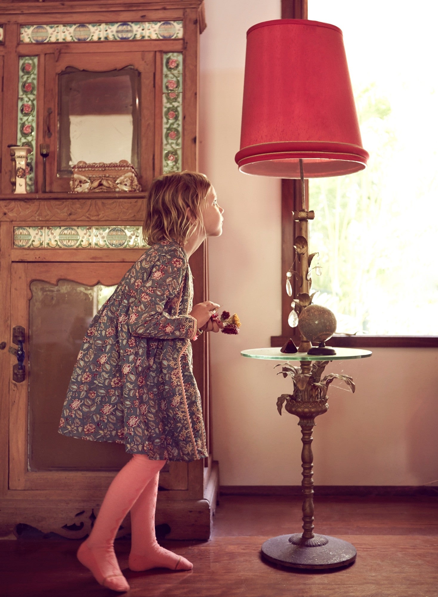 Girls Green Flower Printed Trims Cotton 'Roshy' Dress - CÉMAROSE | Children's Fashion Store - 2