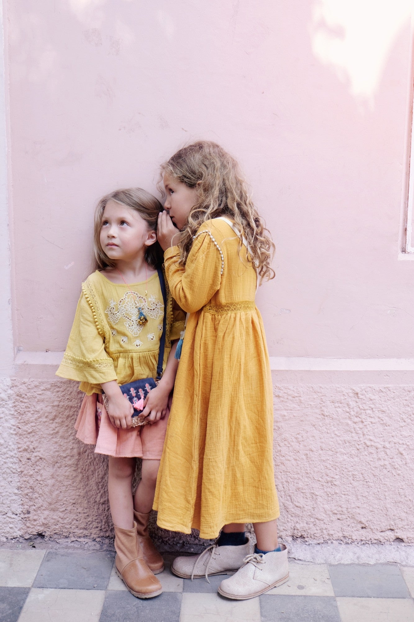 Girls Yellow Embroidered Trims Cotton 'Samsa' Dress - CÉMAROSE | Children's Fashion Store - 3