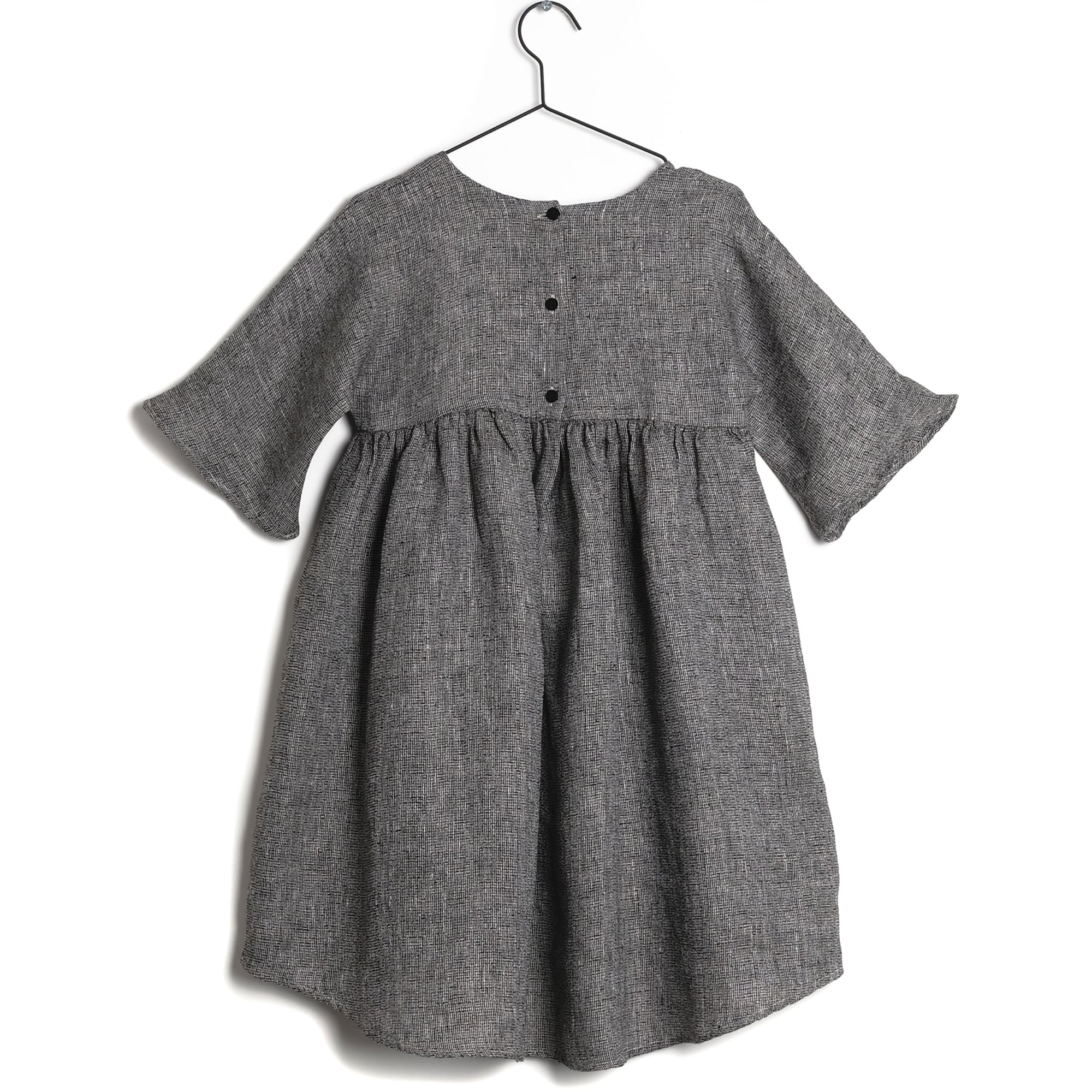 Girls Black Linen Dress