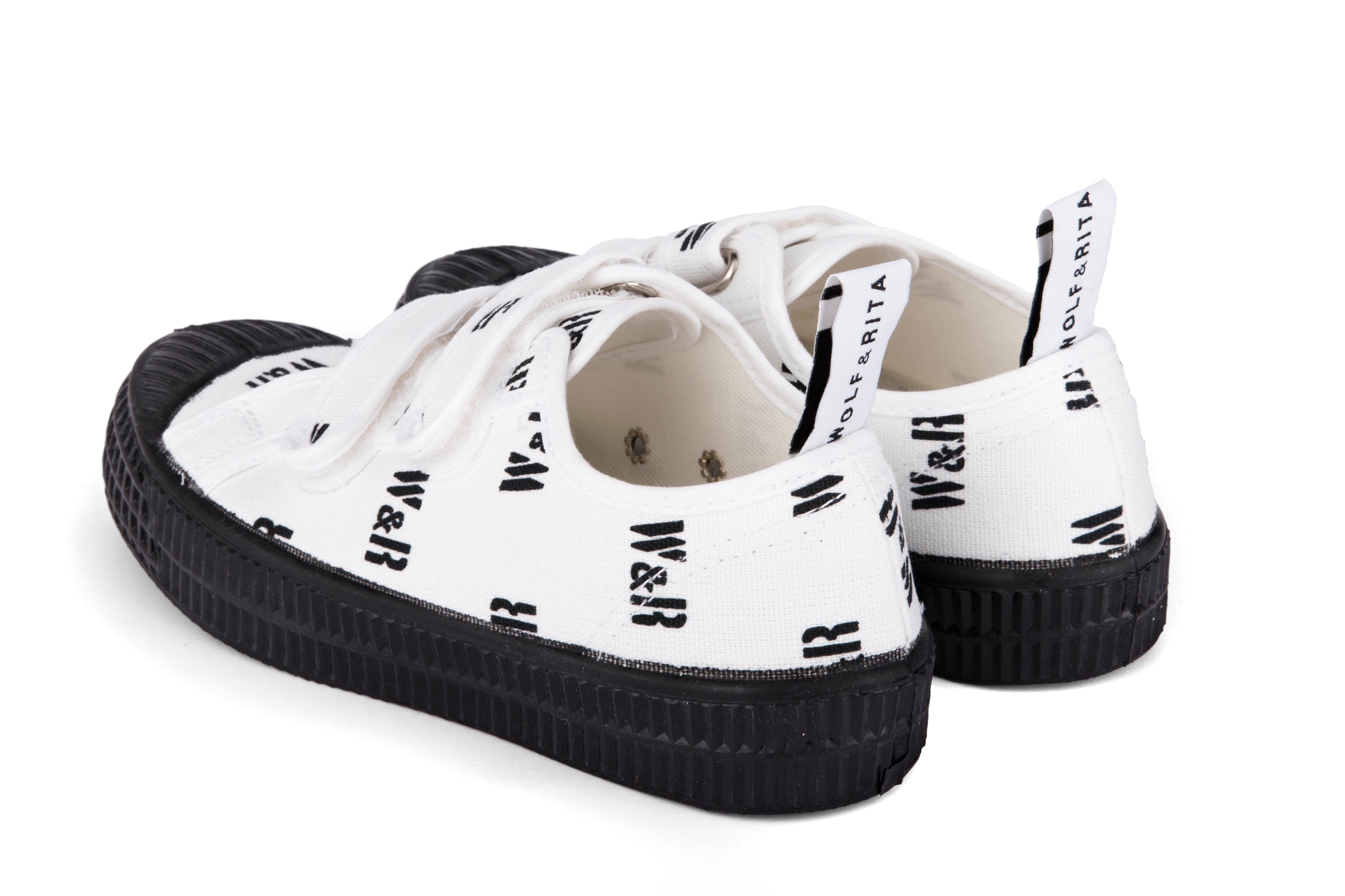 Baby Girls White Velcro Logo Shoes