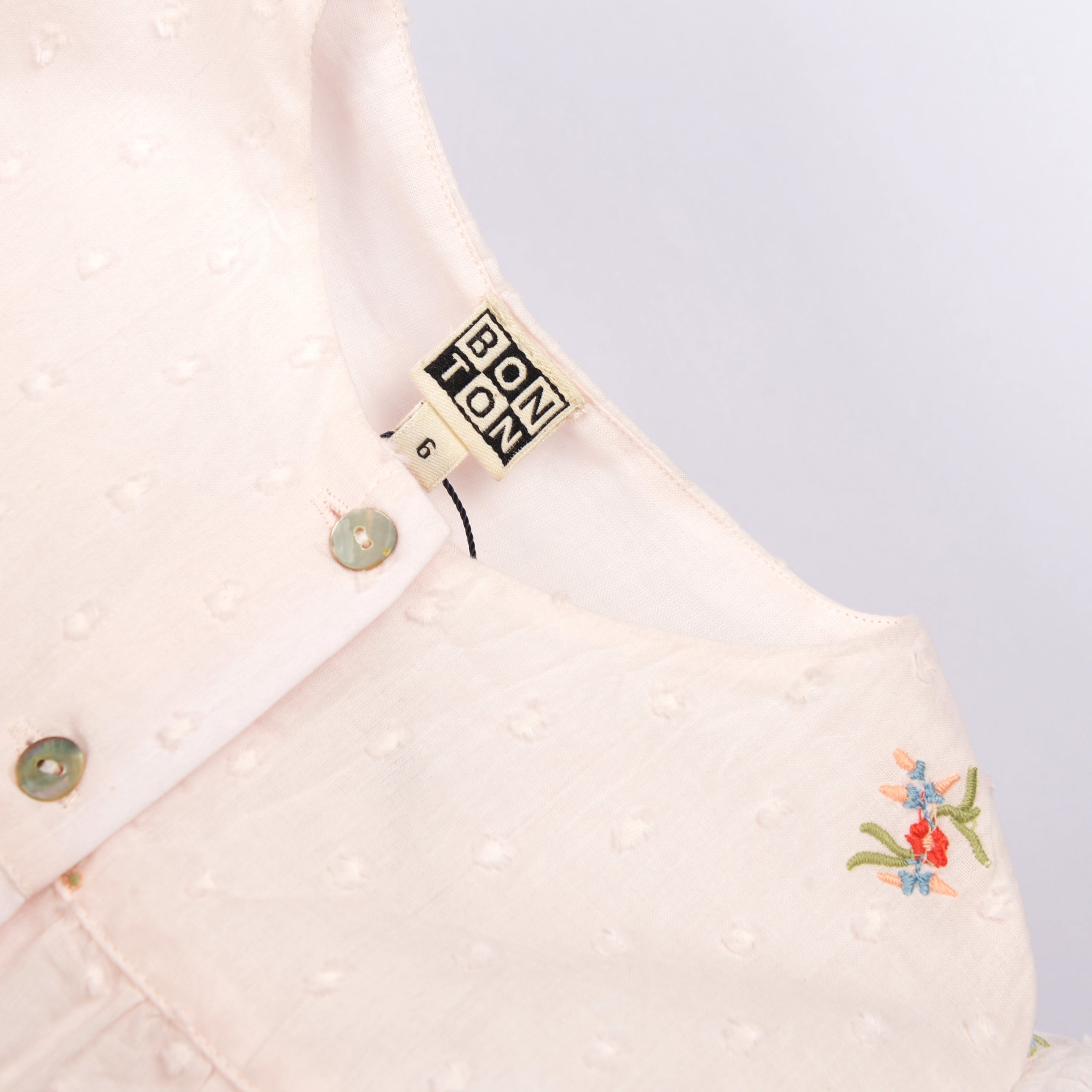 Girls Pink Embroidered Cotton Top