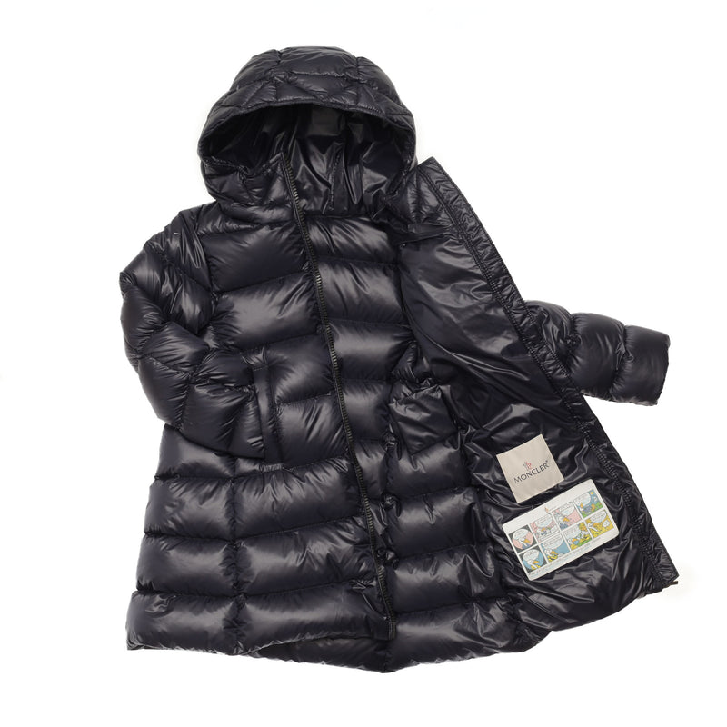 Girls Navy Blue Hooded 'Suyen' Padded Down Jacket - CÉMAROSE | Children's Fashion Store - 3