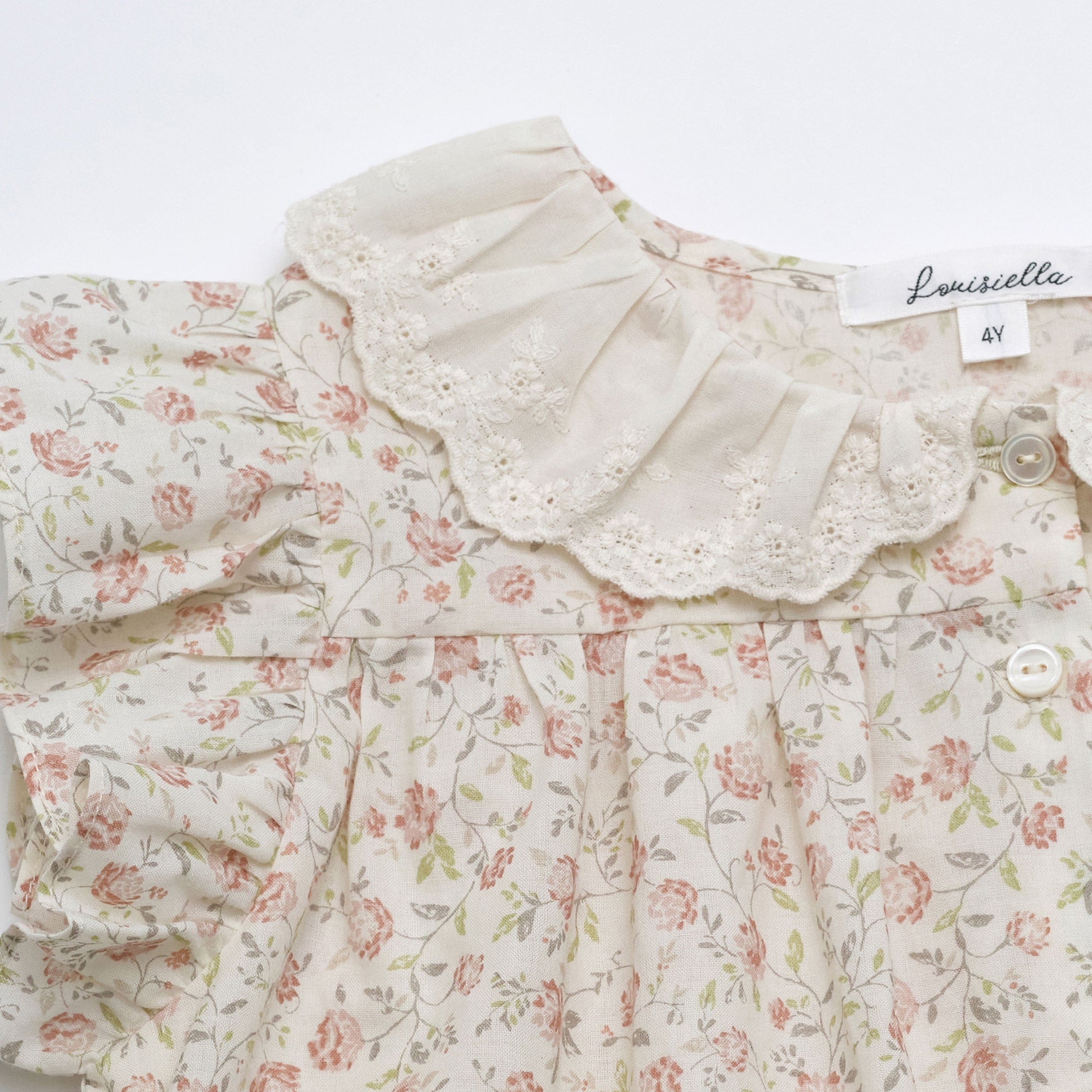 Girls Light Pink Floral Cotton Top