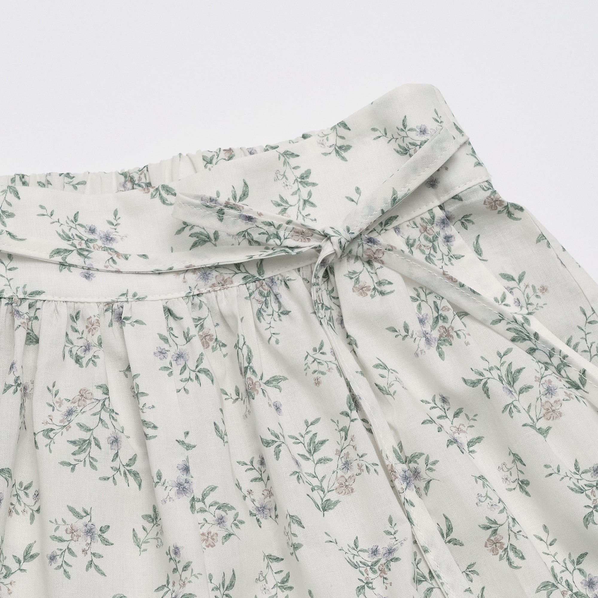 Girls Green Floral Cotton Trousers