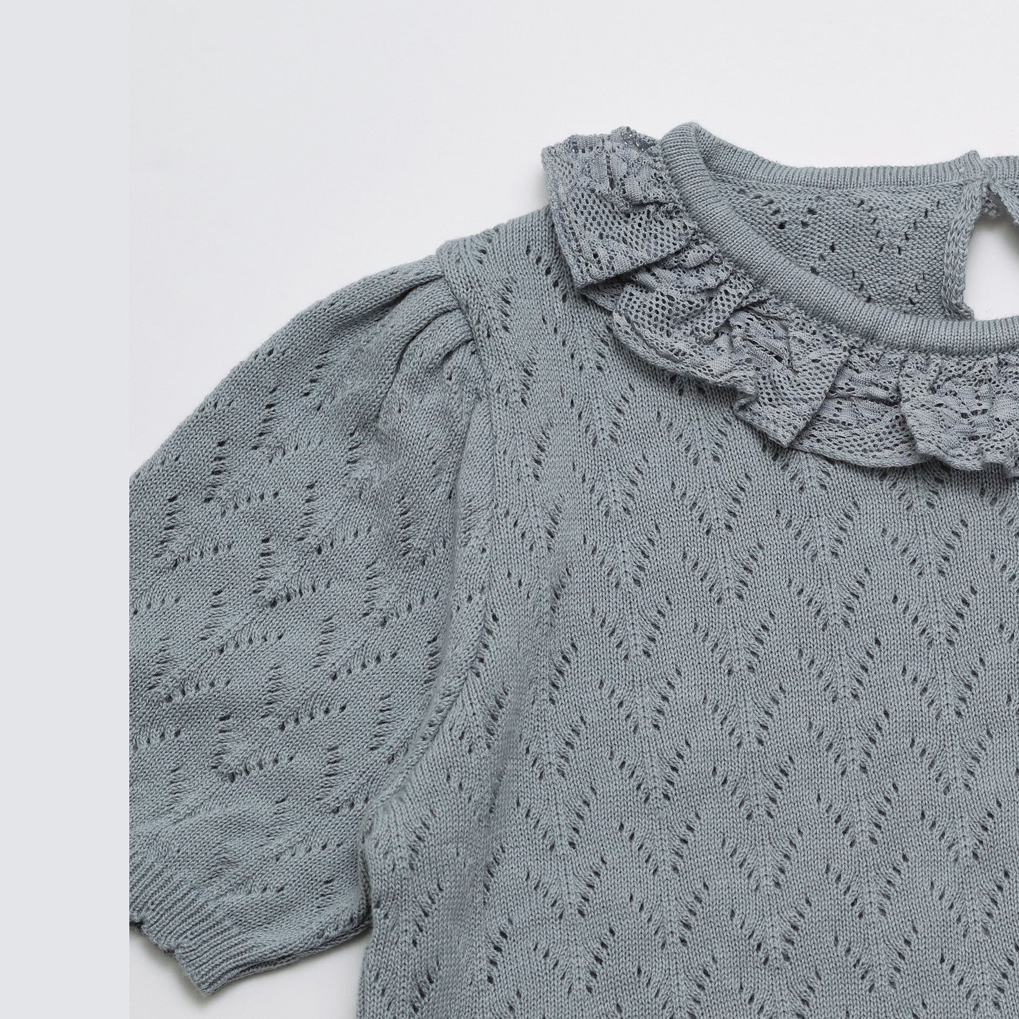 Girls Blue Knit Sweater
