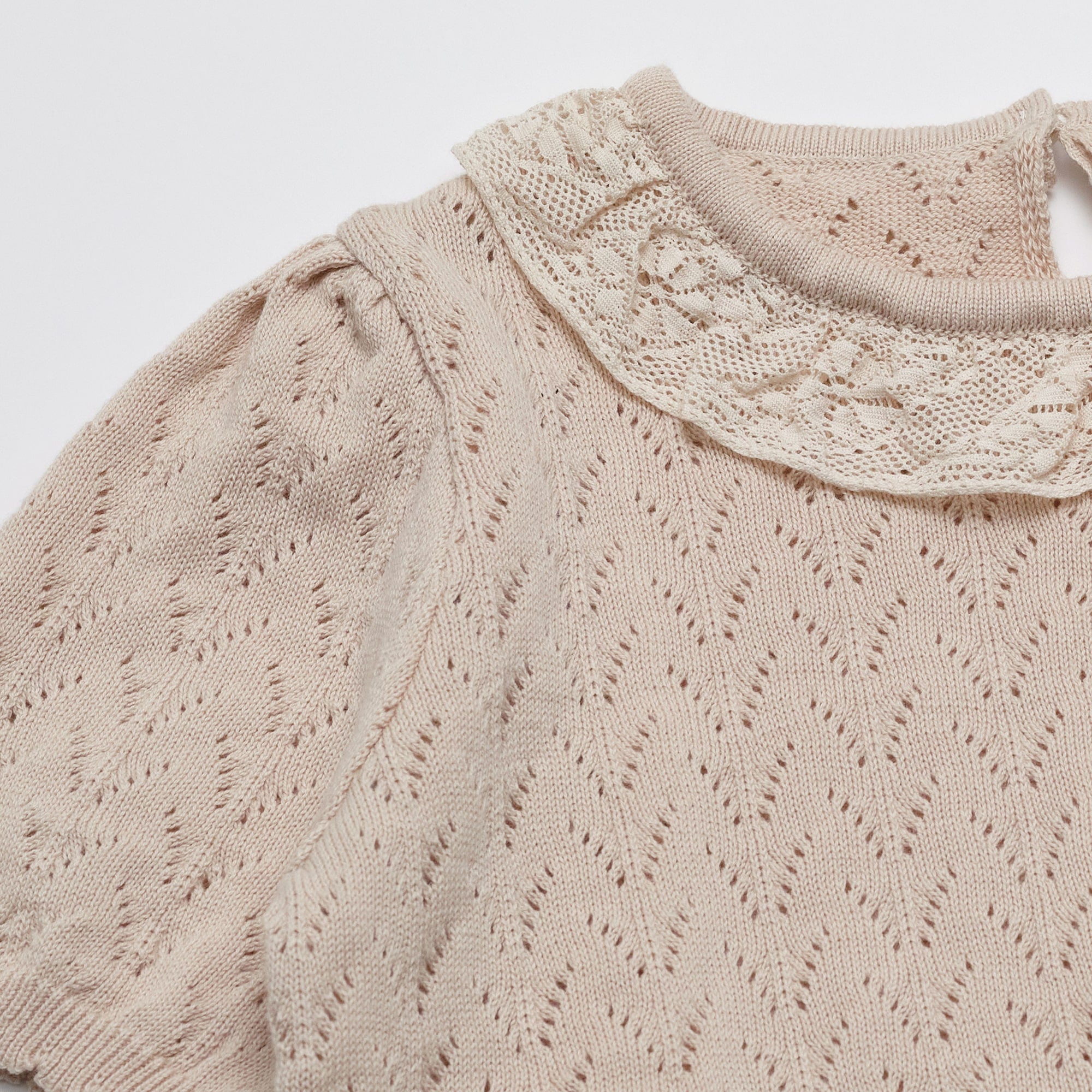 Girls Beige Pink Sweater