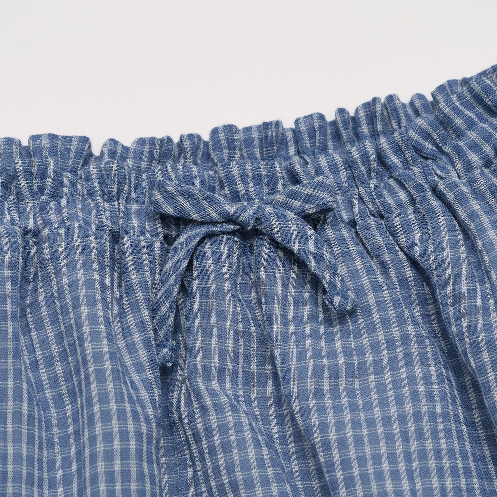 Baby Girls Blue Check Cotton Bloomers